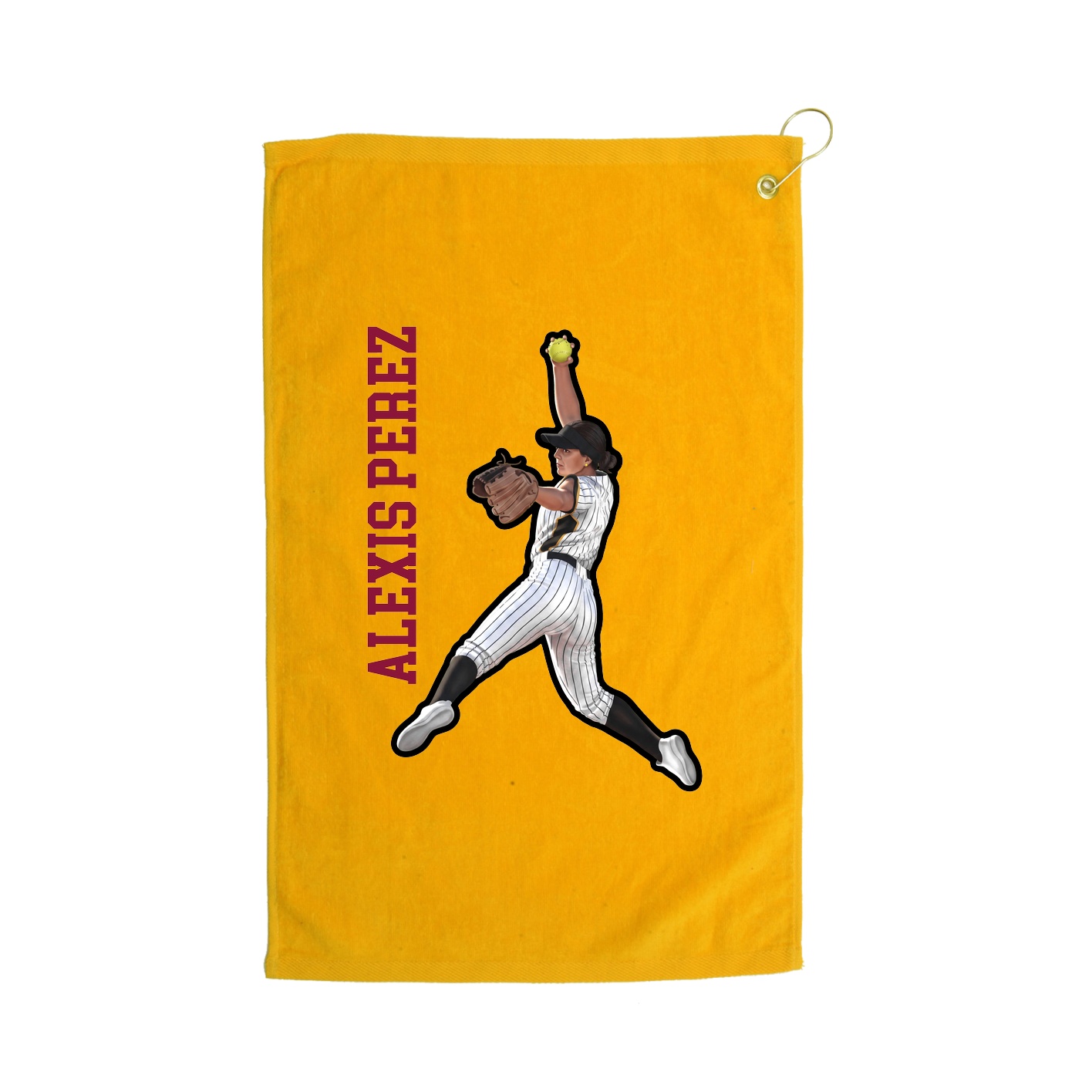 Golf Towel — Name Vertical in Gold