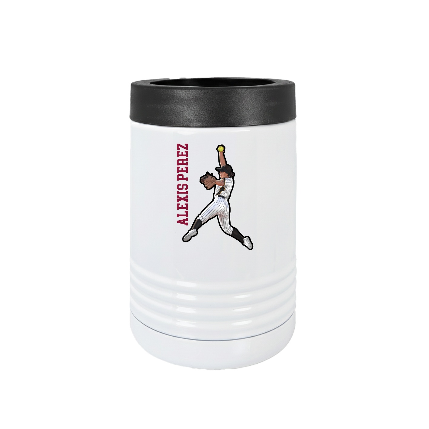 Beverage Holder — Name Vertical in White