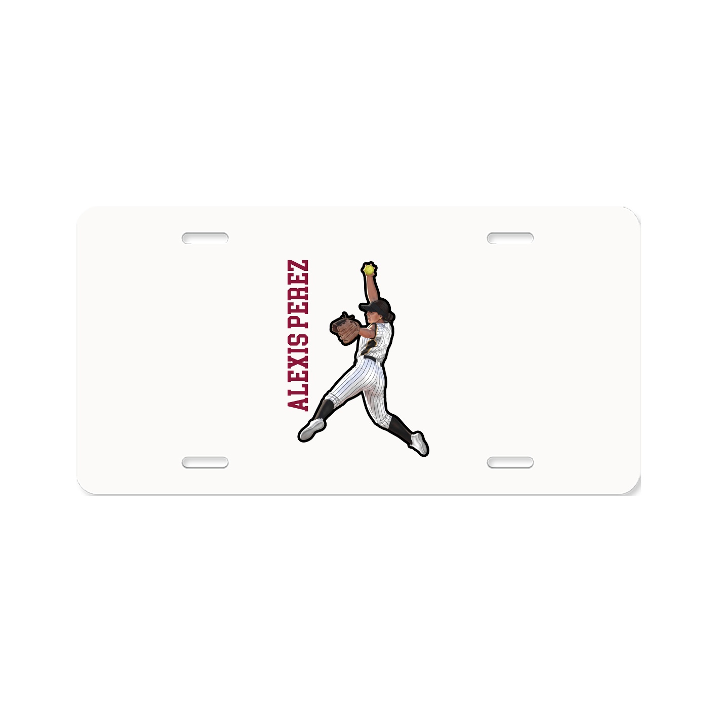 License Plate — Name Vertical in Classic