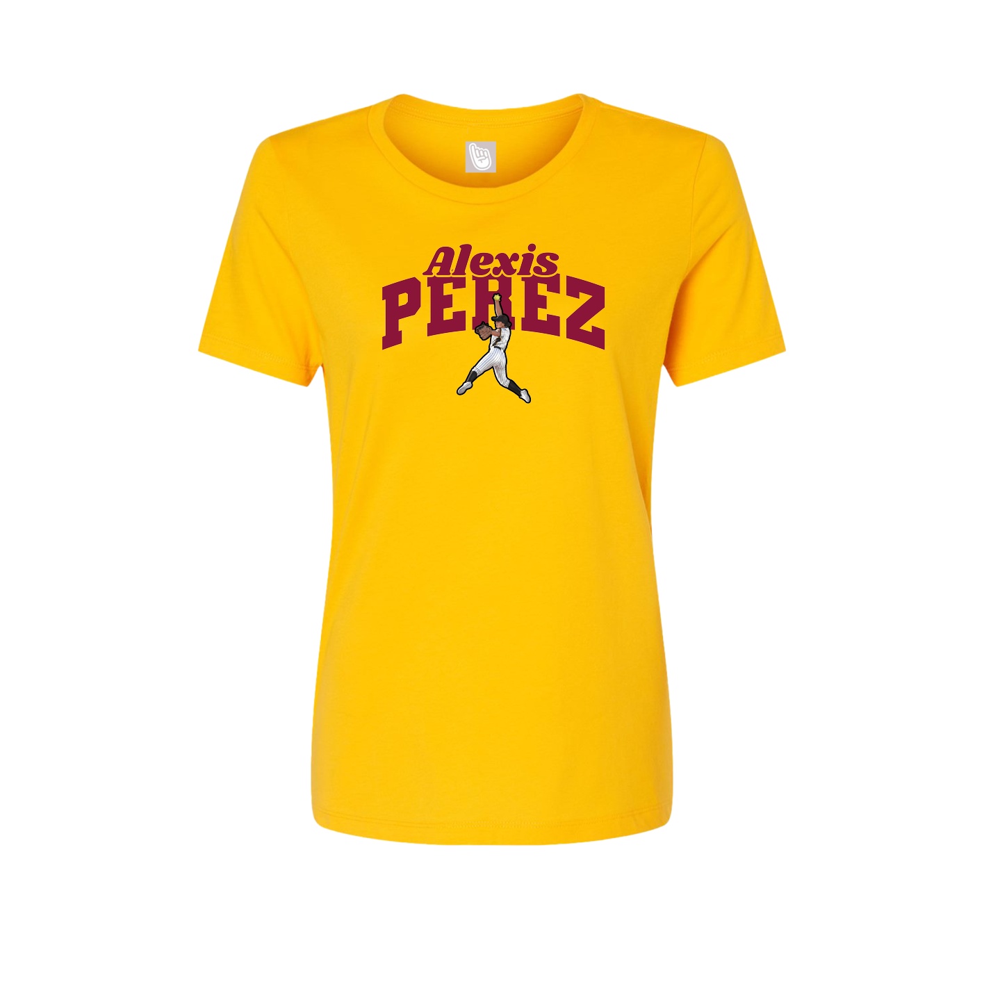 Fitted Women's Tee — Signature Arch in Gold