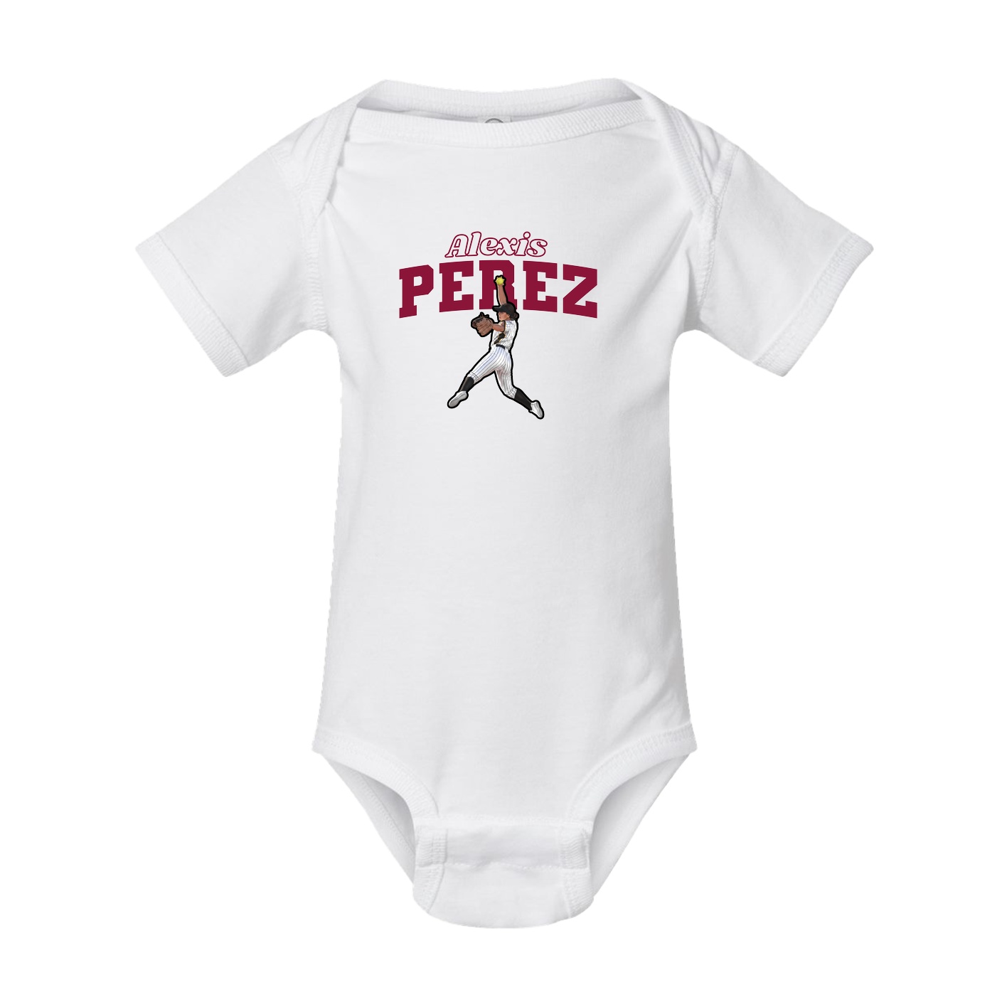 Baby Onesie — Name Arch in White