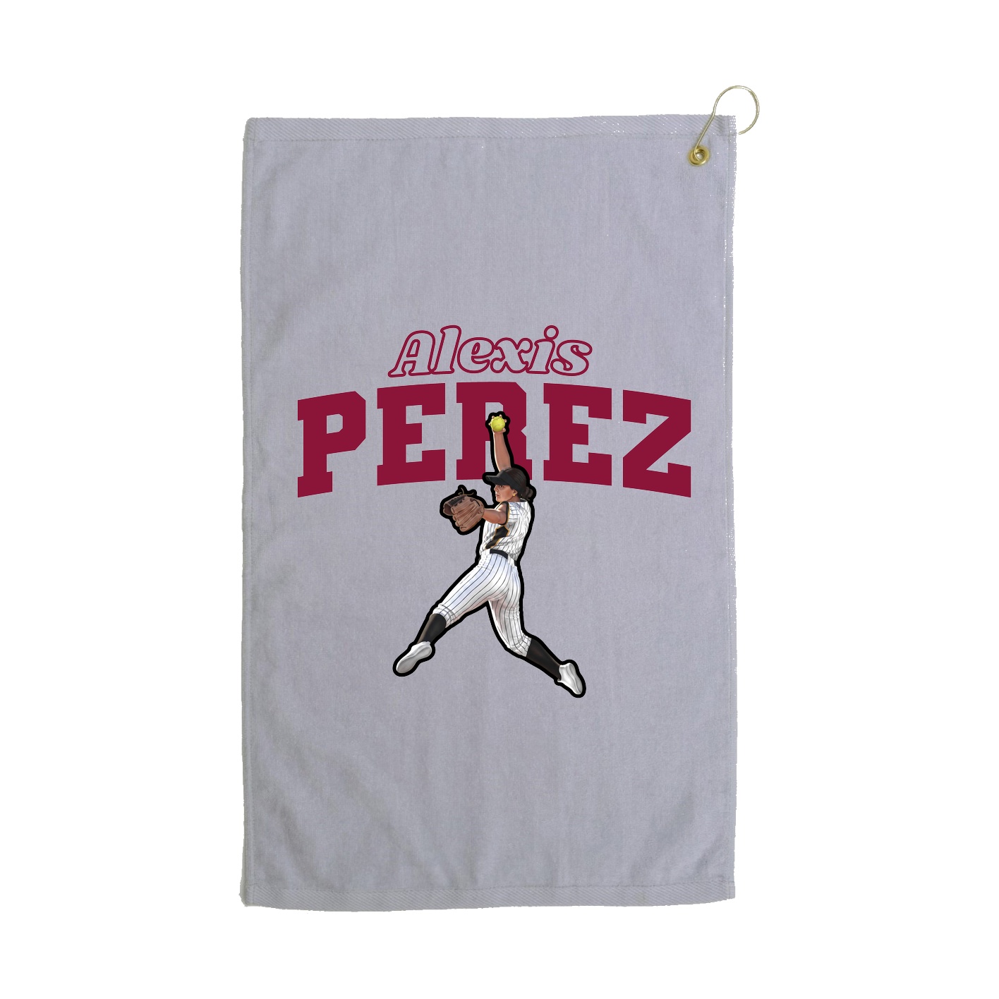 Golf Towel — Name Arch in Grey