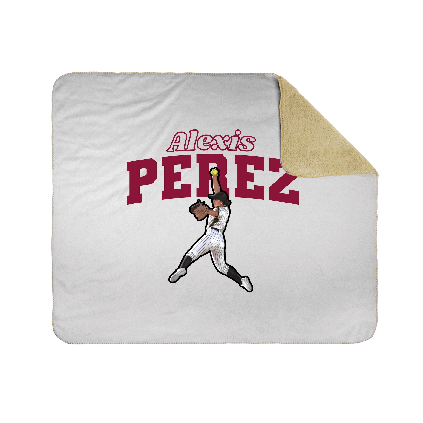 Throw Blanket — Name Arch in White