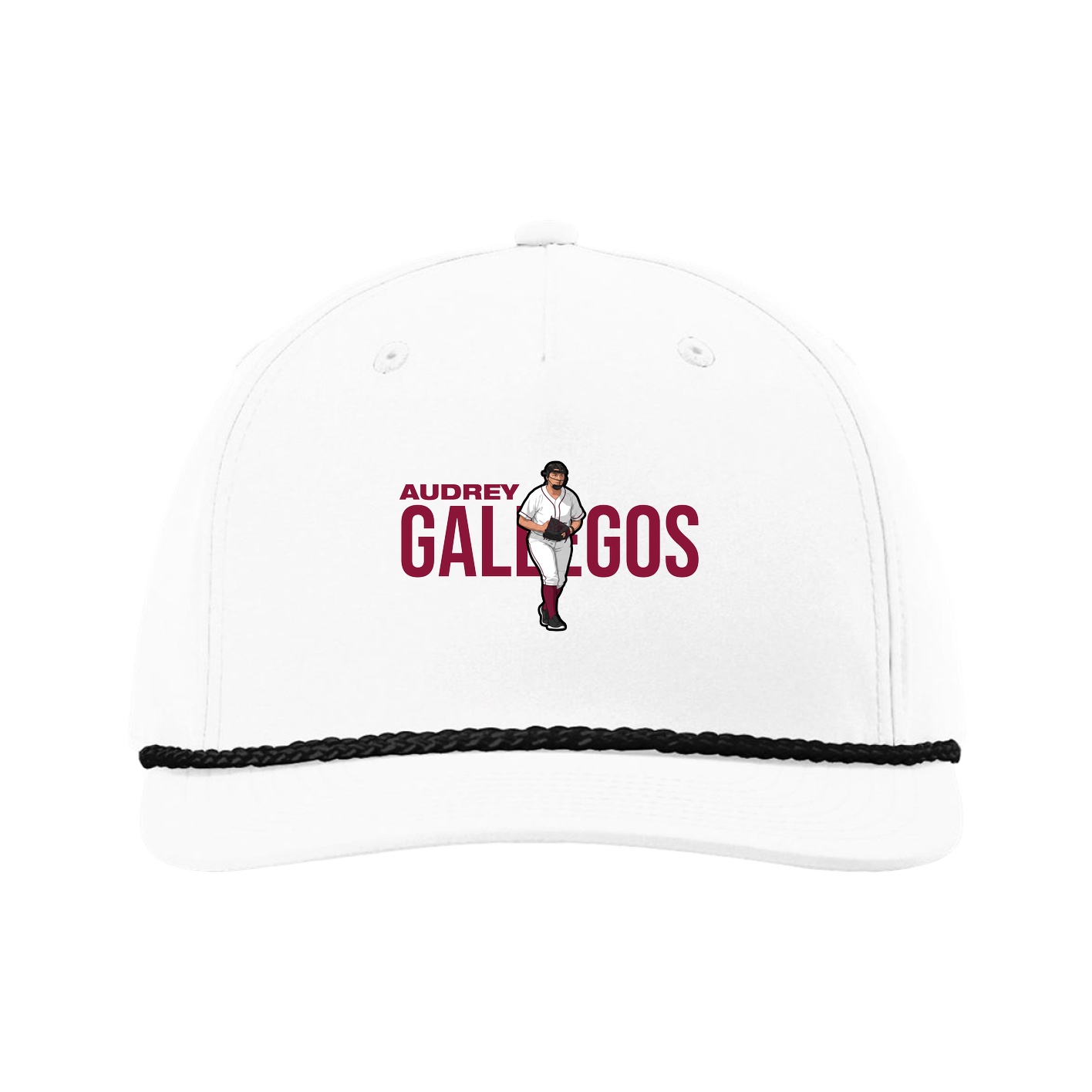 Five-Panel Classic Rope Cap — Player Name in White