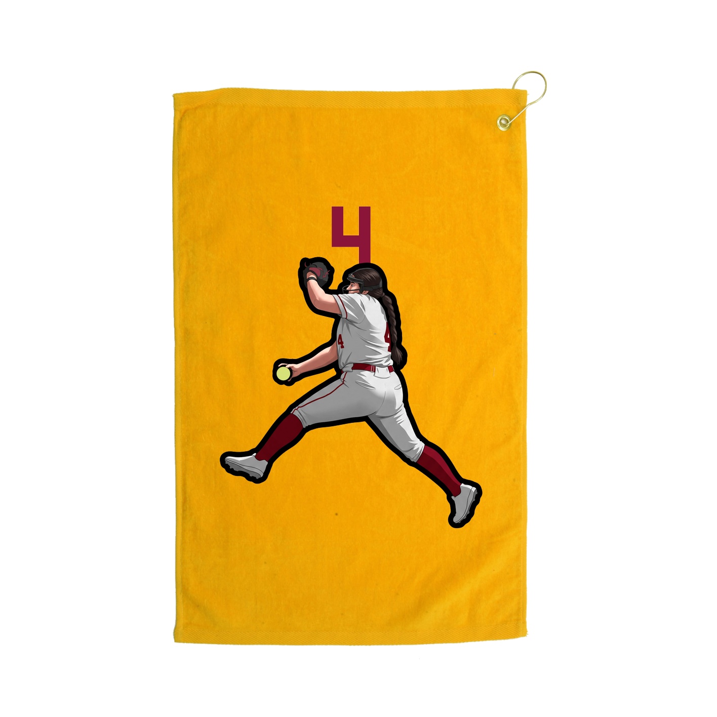 Golf Towel — Number Top in Gold