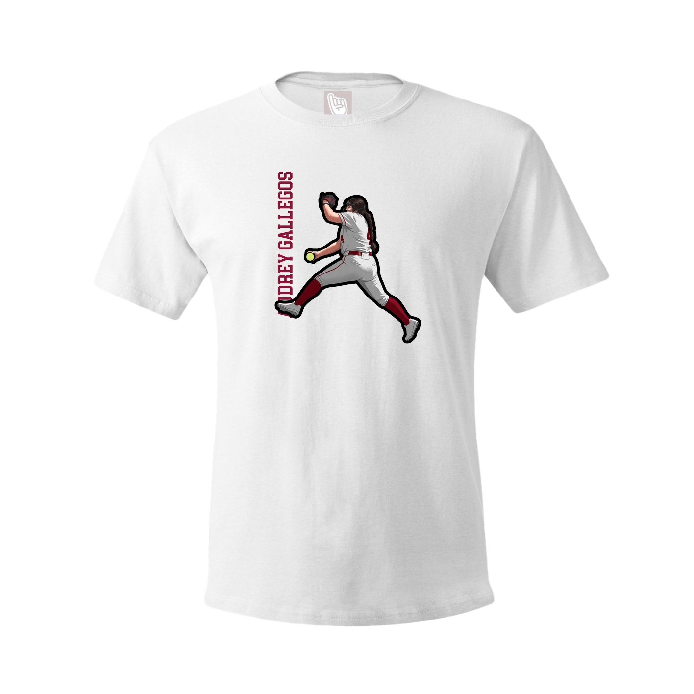 Tee — Name Vertical in White