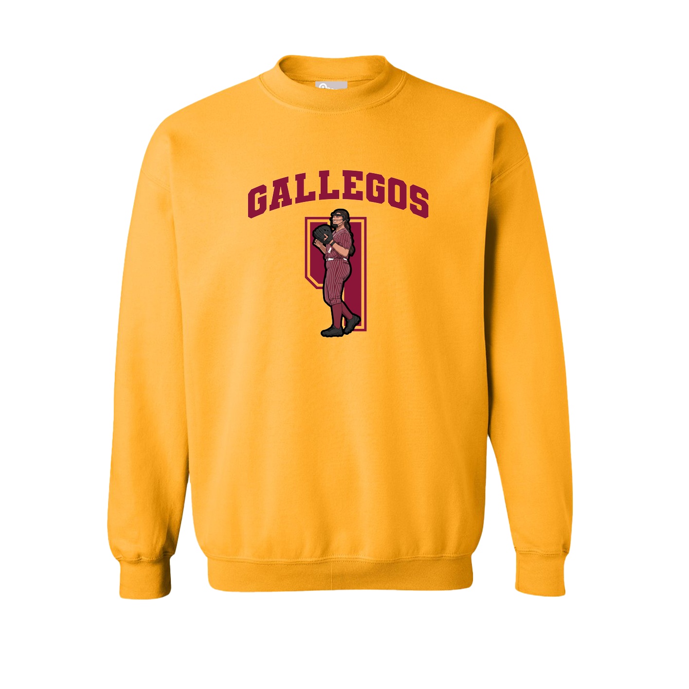 Fleece Crew — Number in Gold