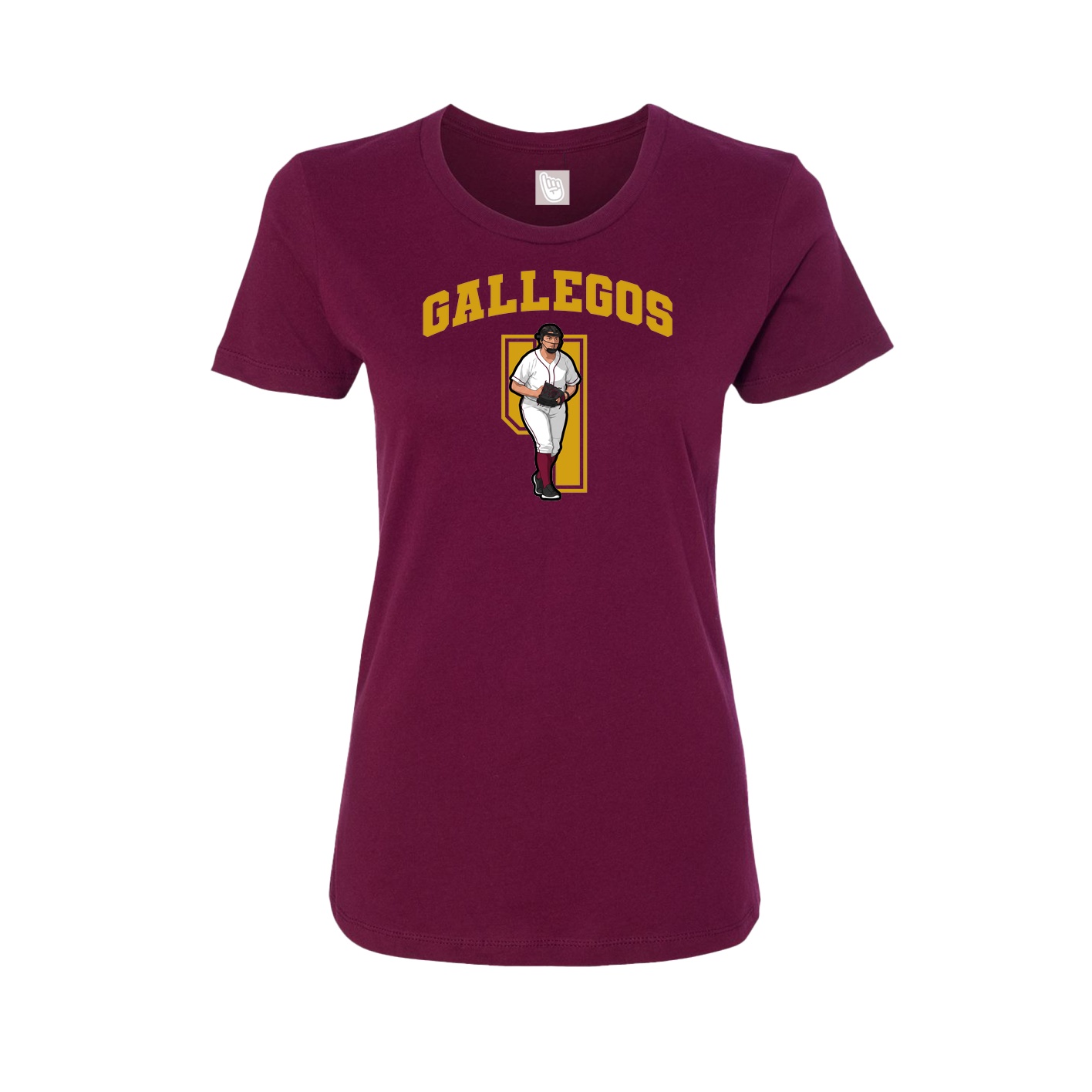 Fitted Women's Tee — Number in Maroon