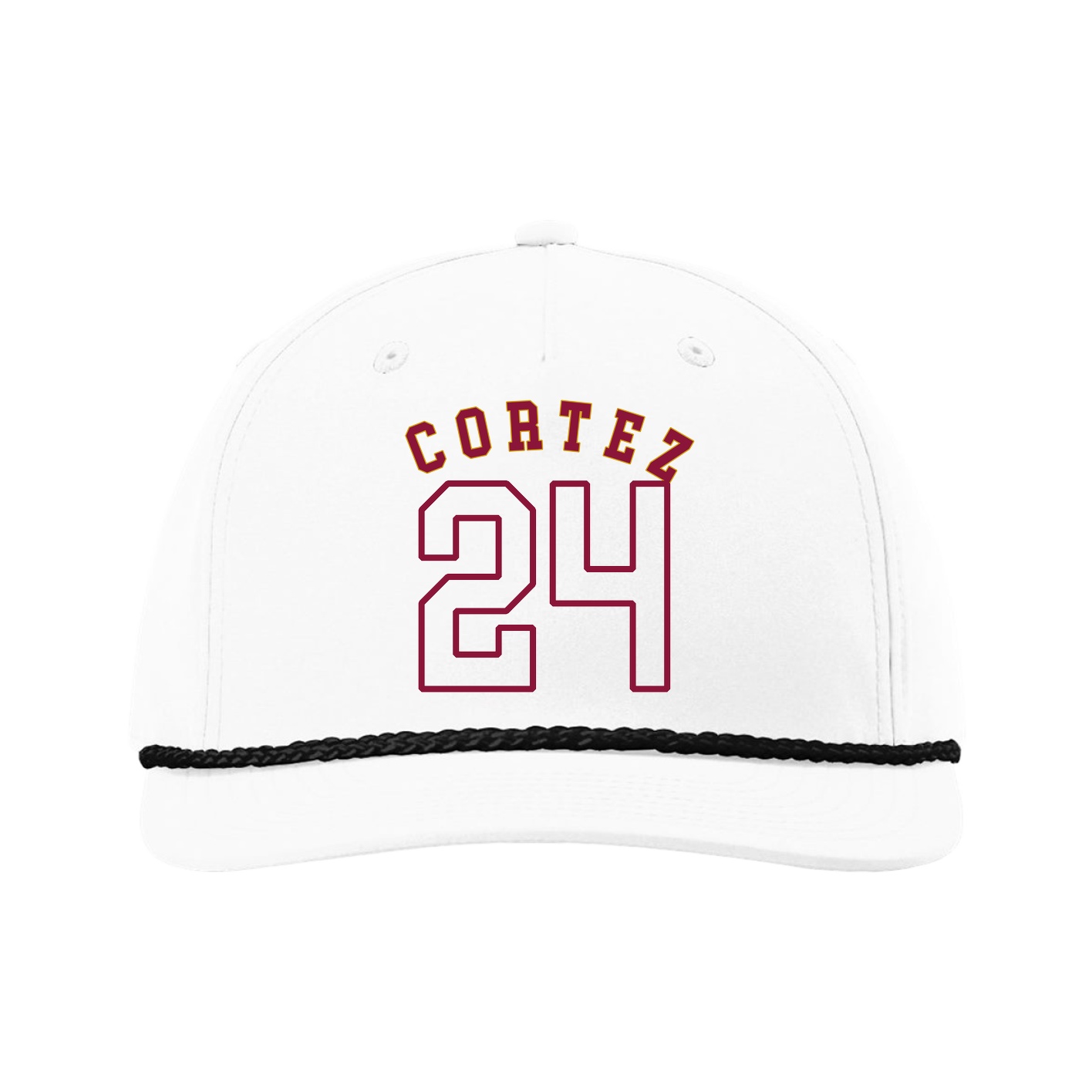 Five-Panel Classic Rope Cap — Shirsey Arch in White