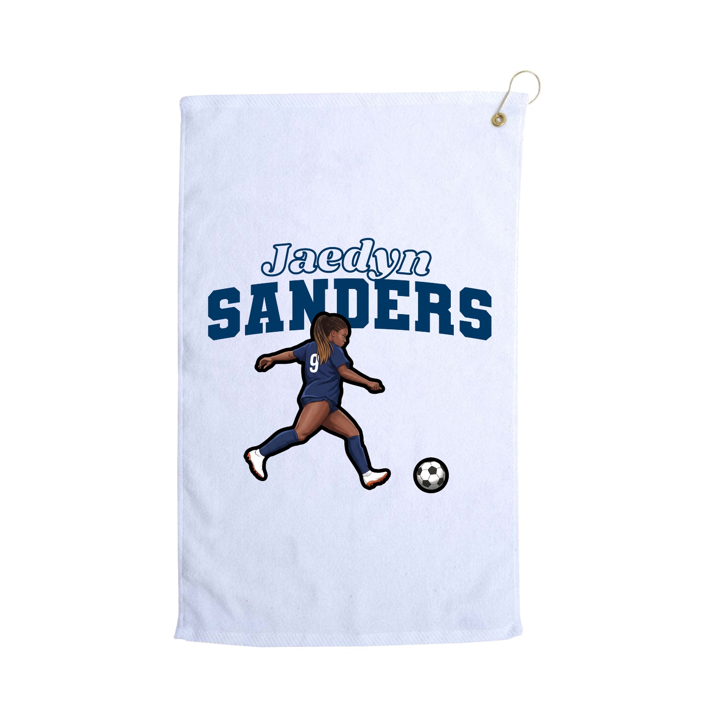 Golf Towel — Name Arch in White