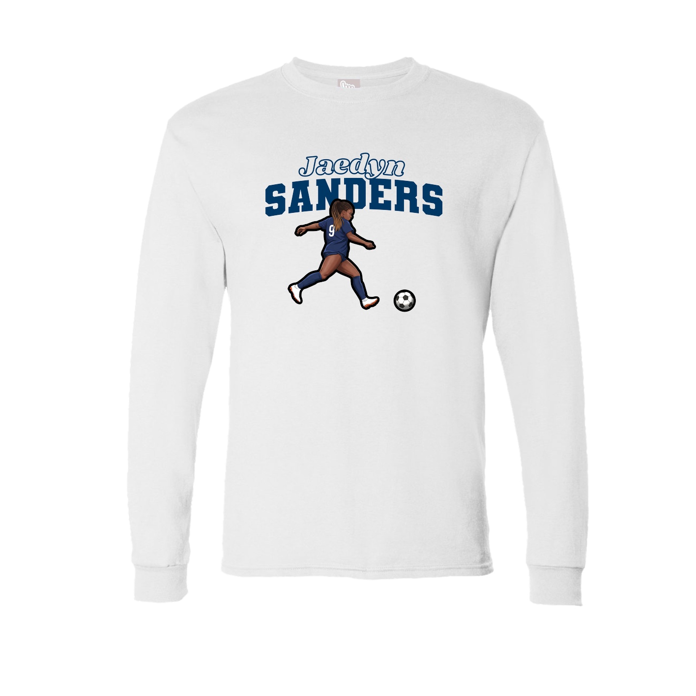 Long Sleeve Tee — Name Arch in White
