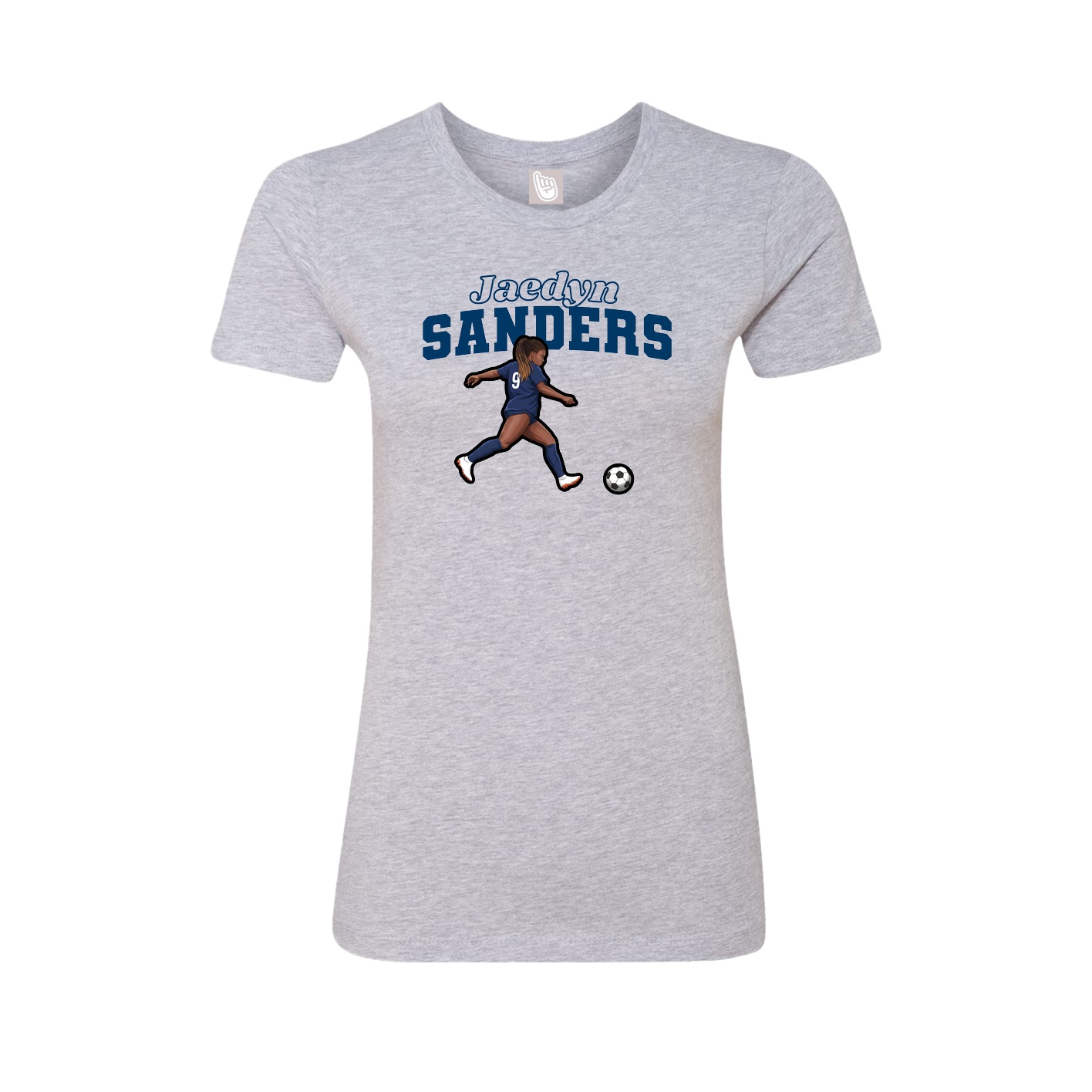 Fitted Women's Tee — Name Arch in Grey