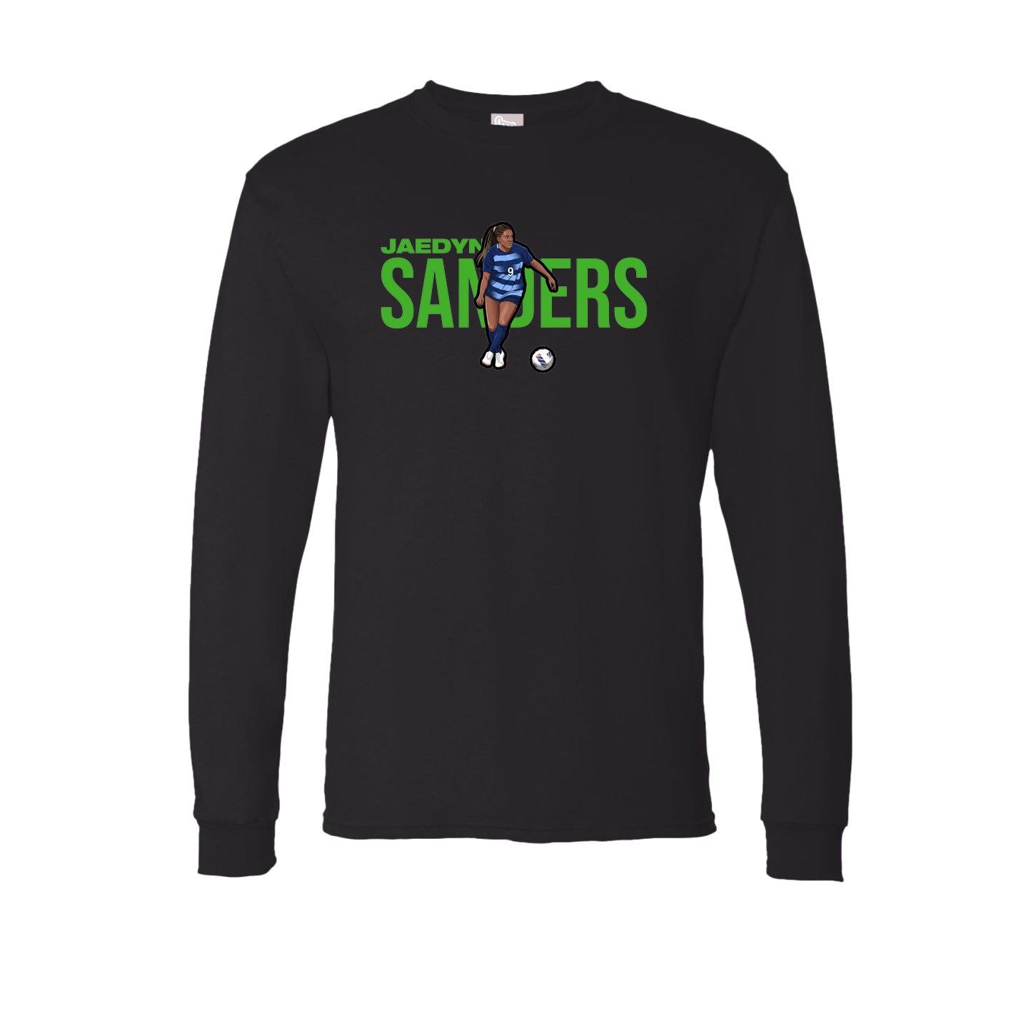 Long Sleeve Tee — Player Name in Black