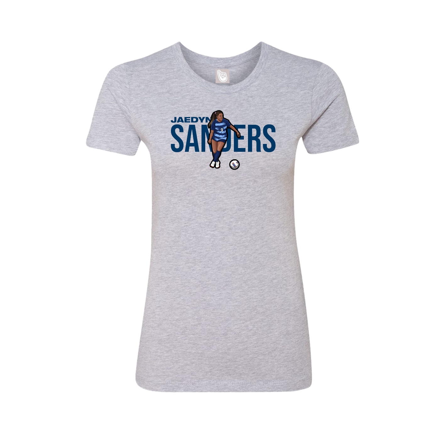 Fitted Women's Tee — Player Name in Grey