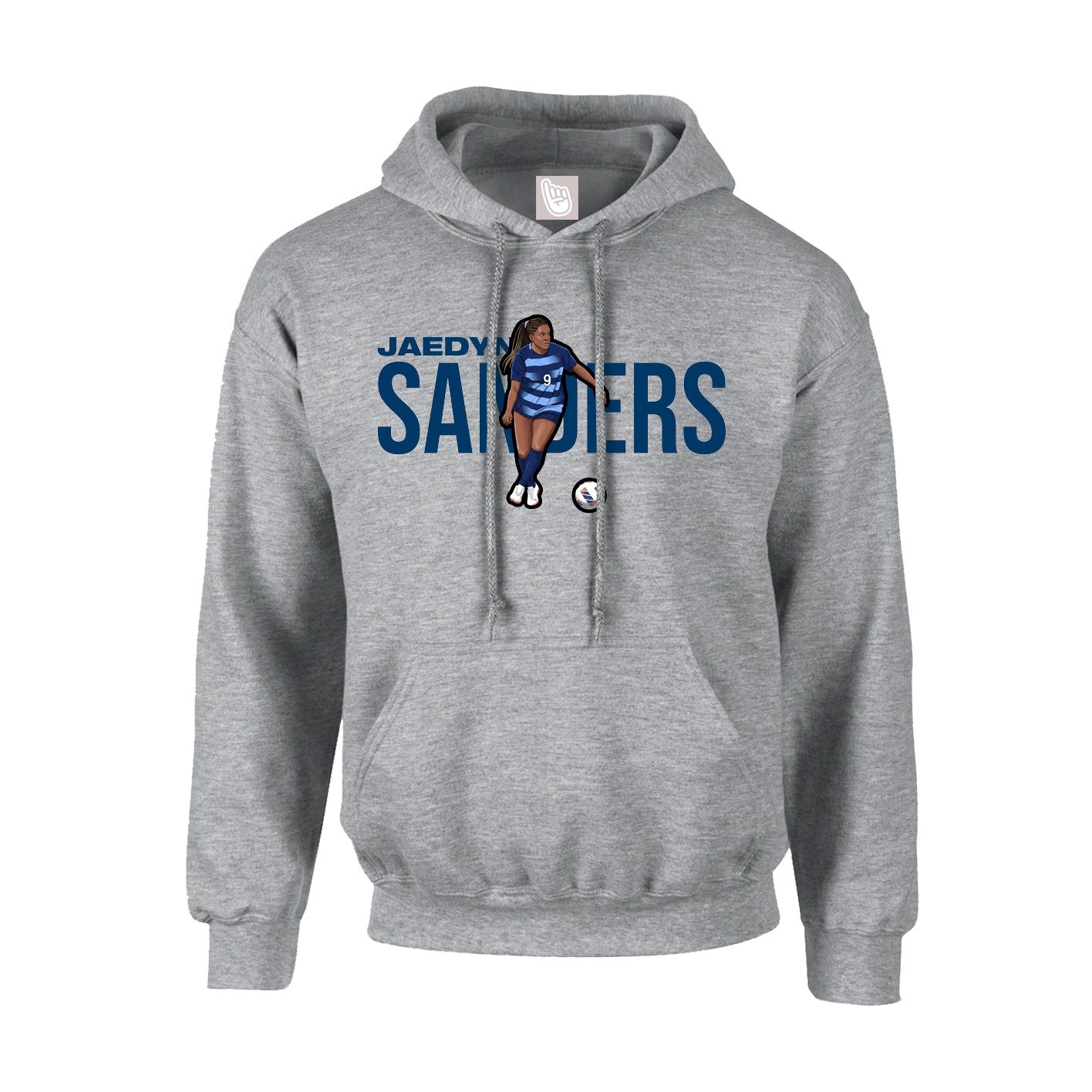 Youth Hoodie — Player Name in Grey