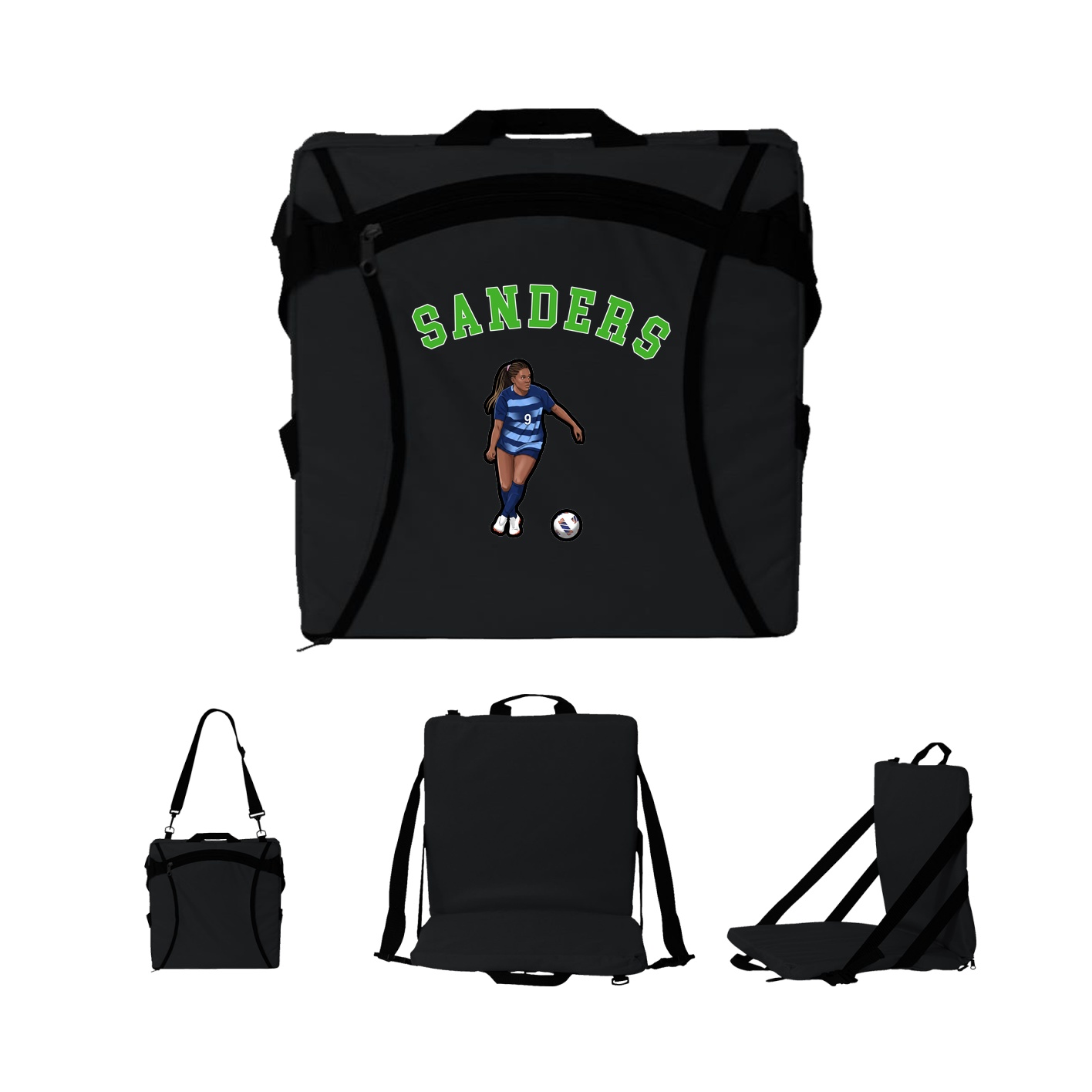 Folding Stadium Seat — Shirsey Arch in Black