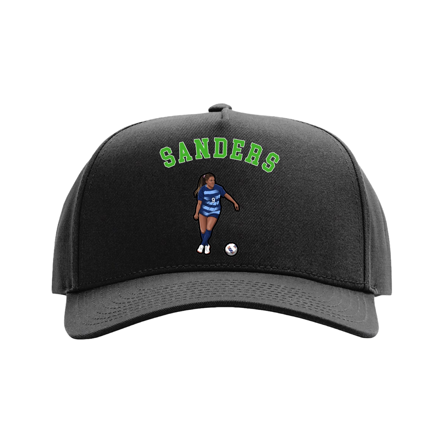 Full Fabric Five-Panel Champ Cap — Shirsey Arch in Black