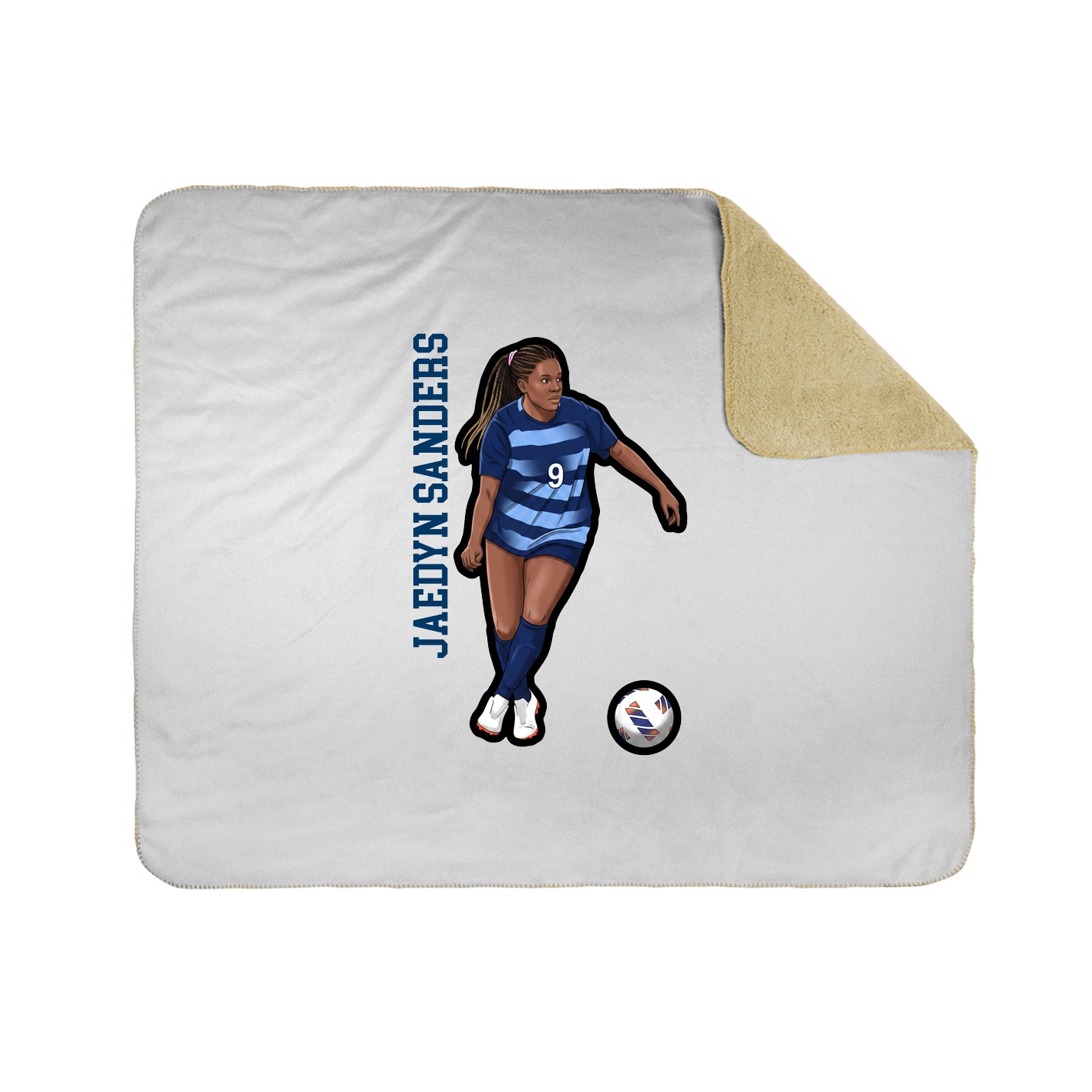 Throw Blanket — Name Vertical in White
