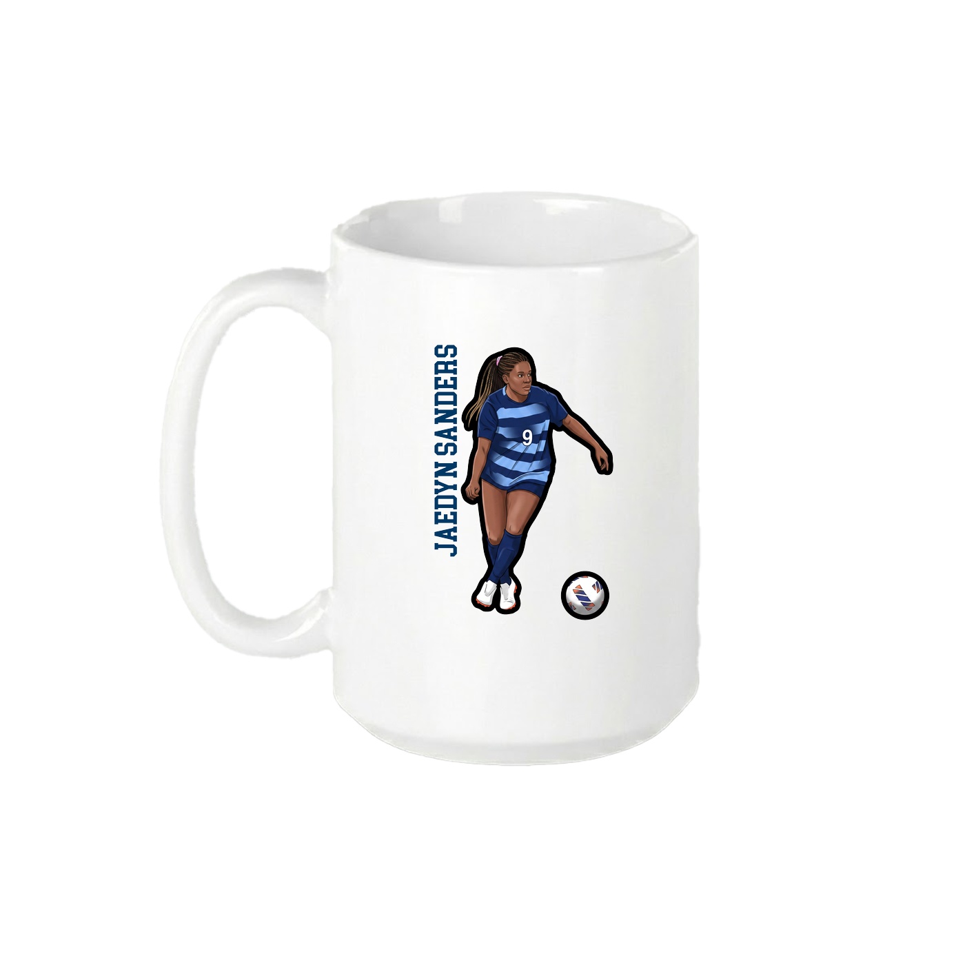 15oz Coffee Mug — Name Vertical in White