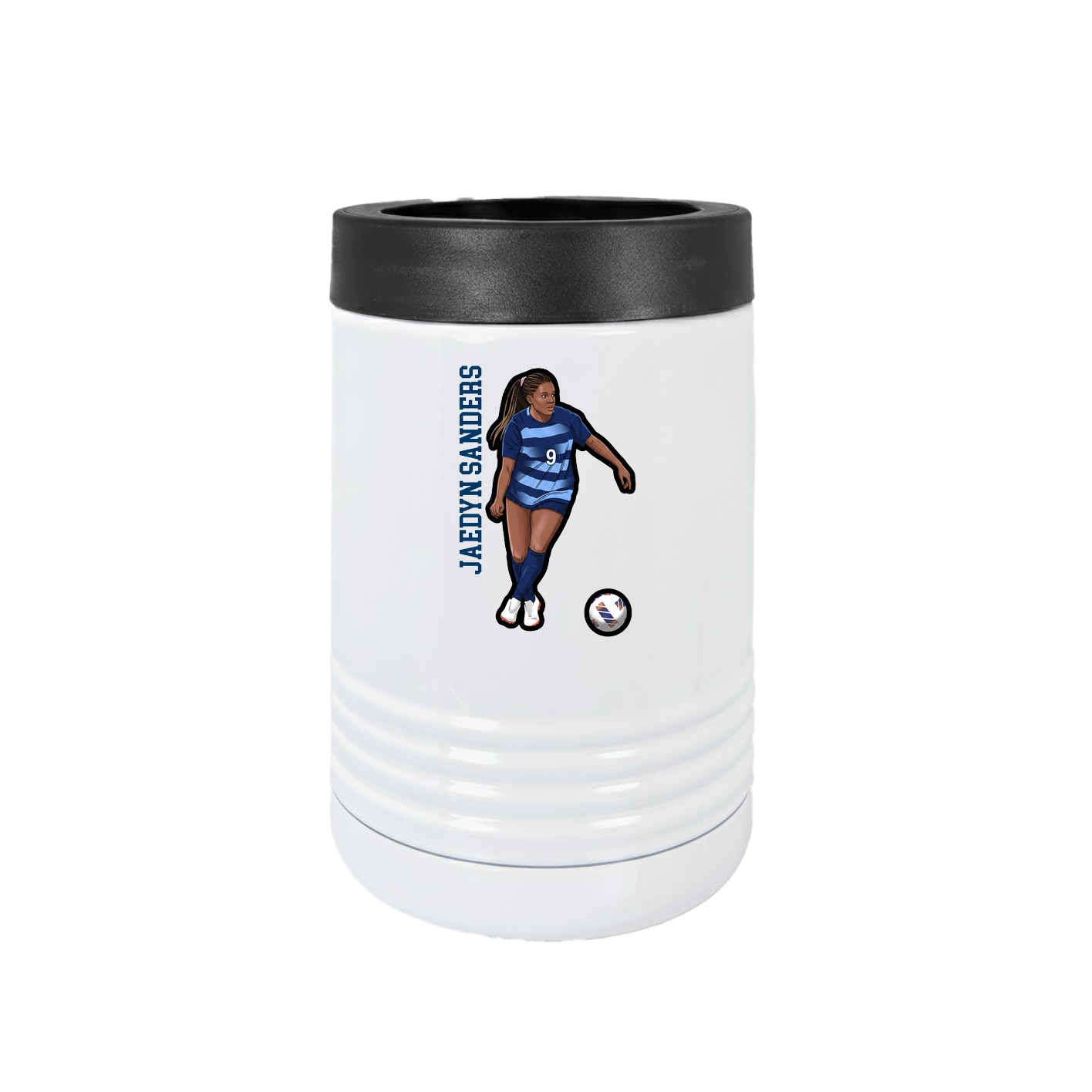 Beverage Holder — Name Vertical in White