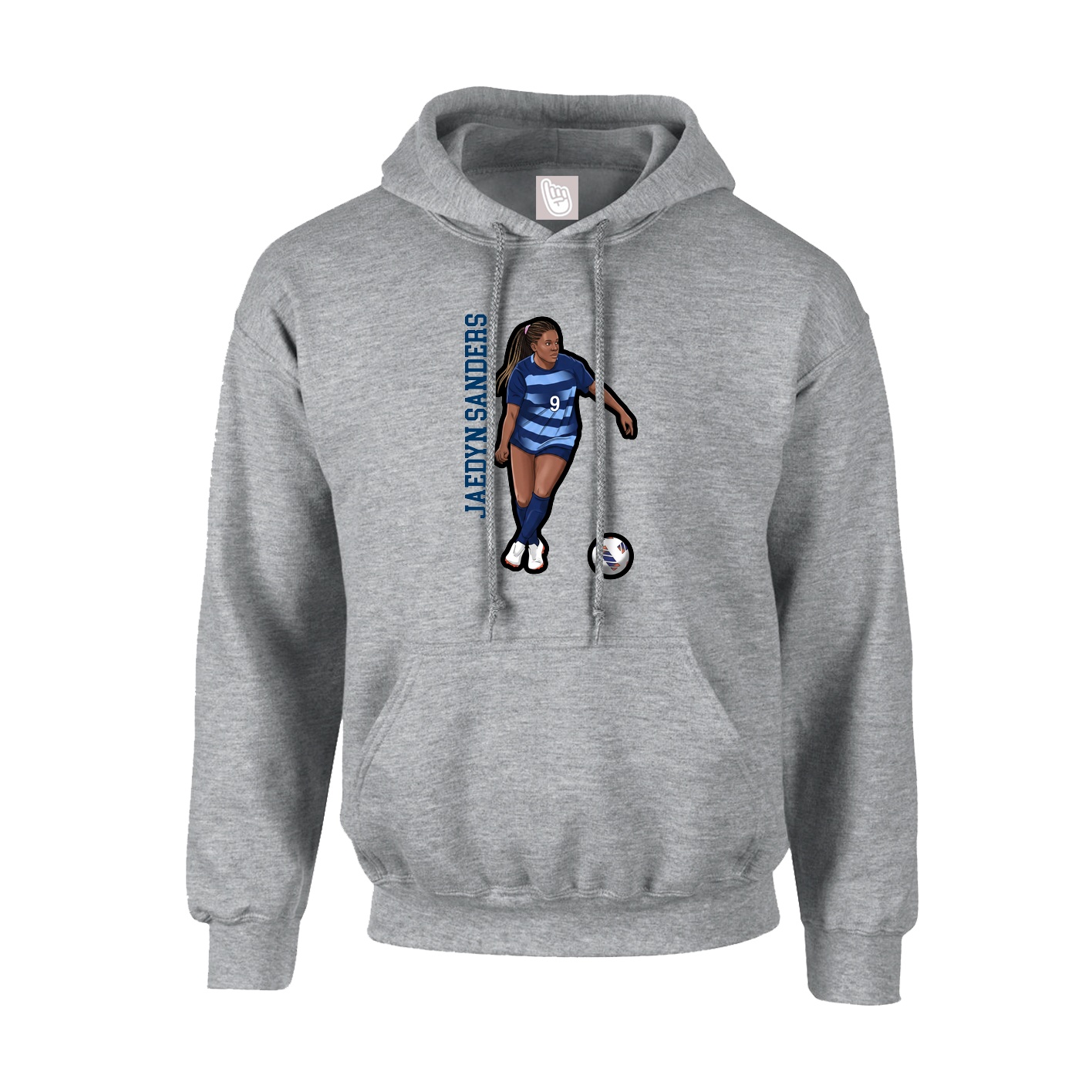 Hoodie — Name Vertical in Grey