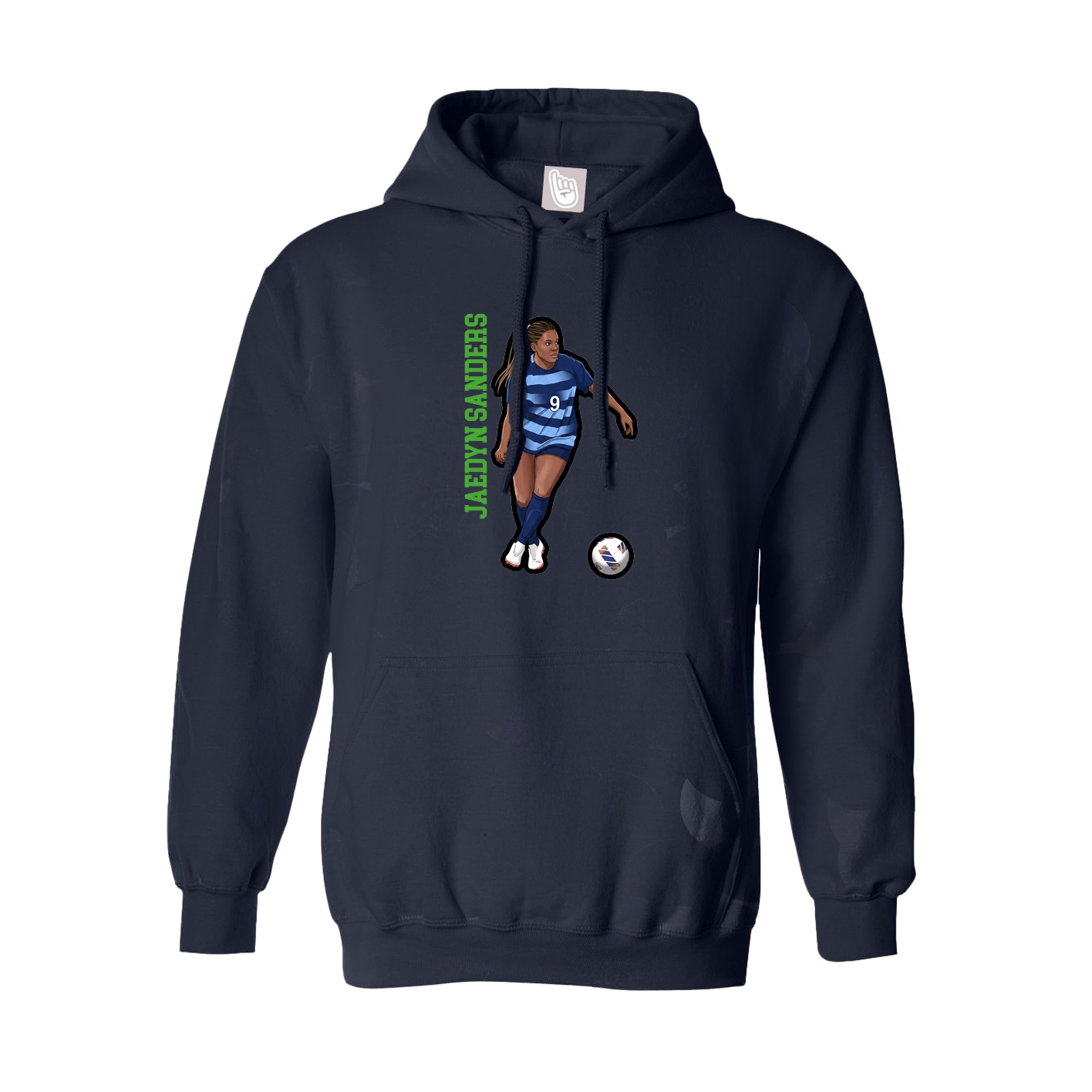 Youth Hoodie — Name Vertical in Navy