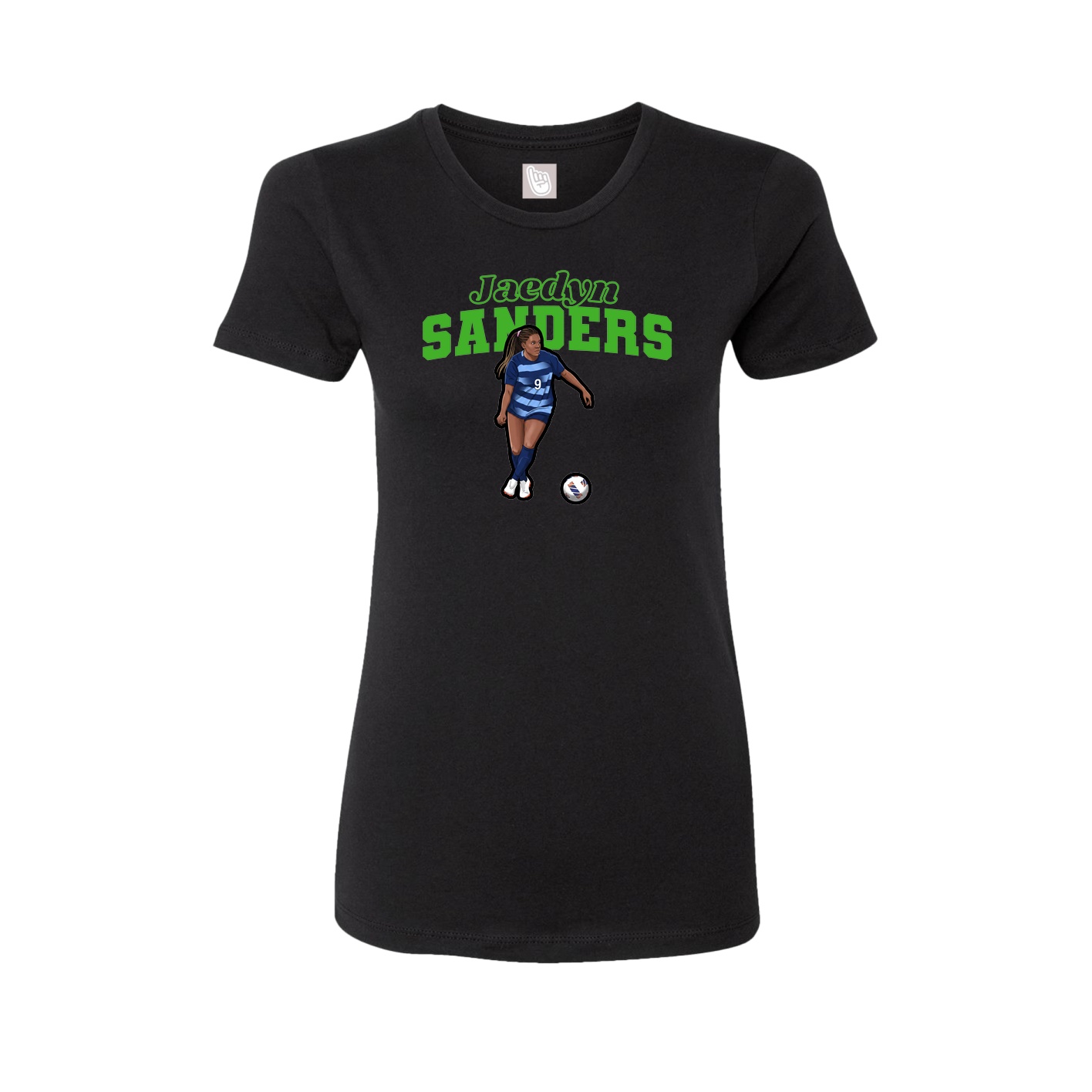 Fitted Women's Tee — Name Arch in Black