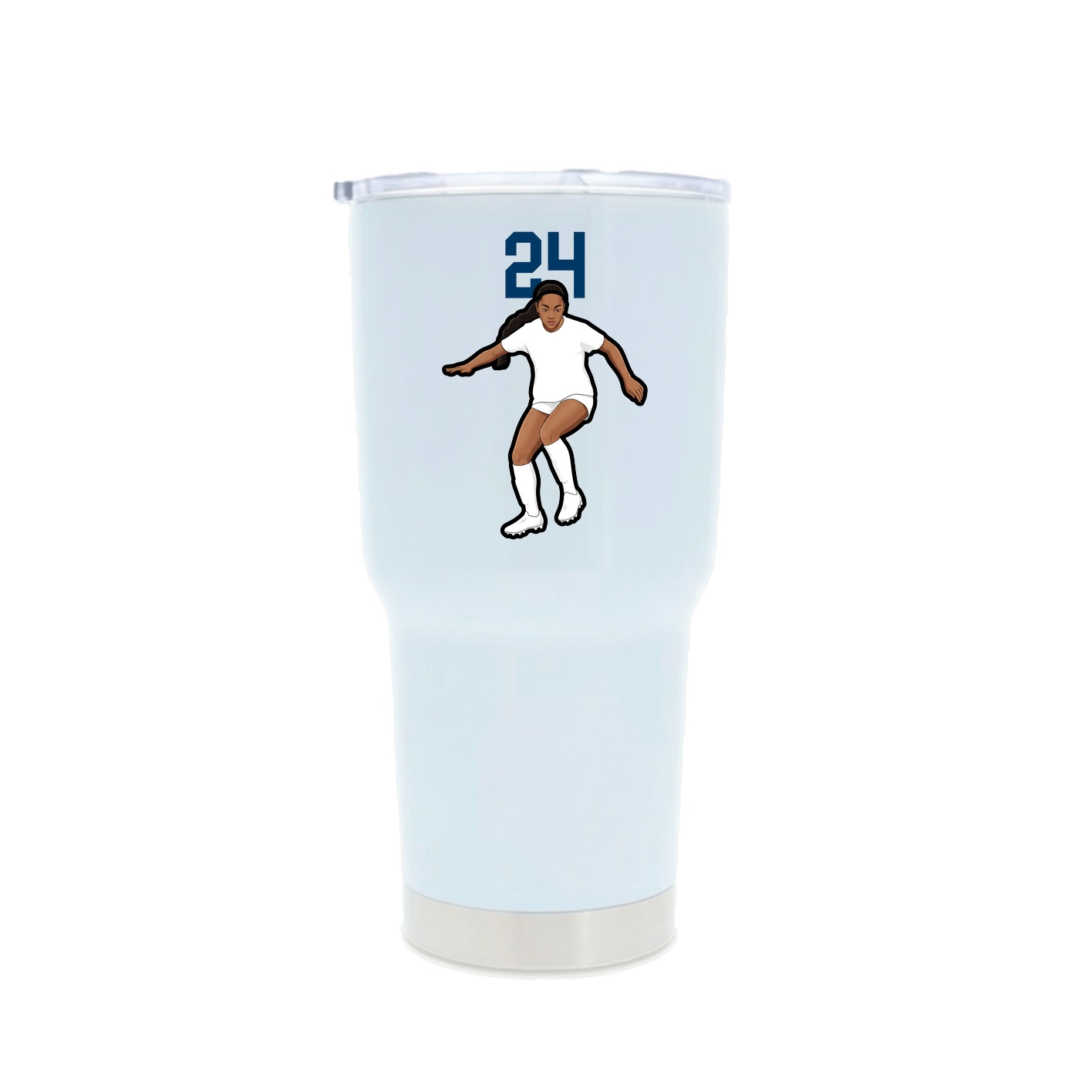 30oz Stainless Steel Tumbler — Number Top in White
