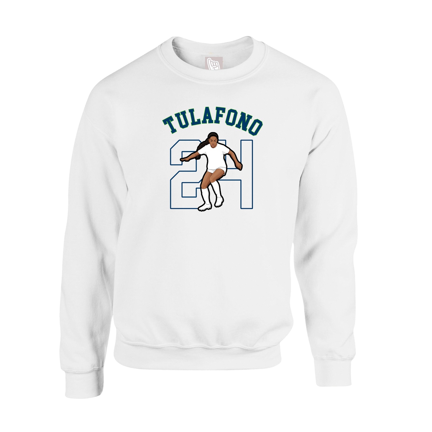 Fleece Crew — Shirsey Arch in White
