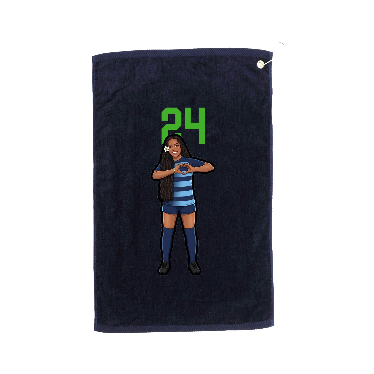 Golf Towel — Number Top in Navy