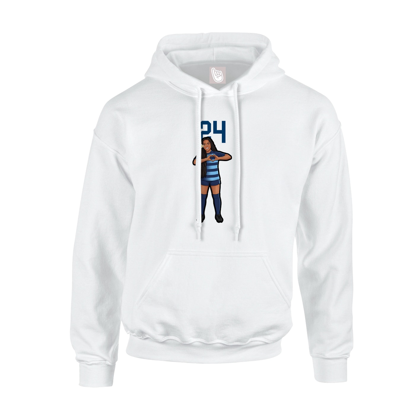 Hoodie — Number Top in White