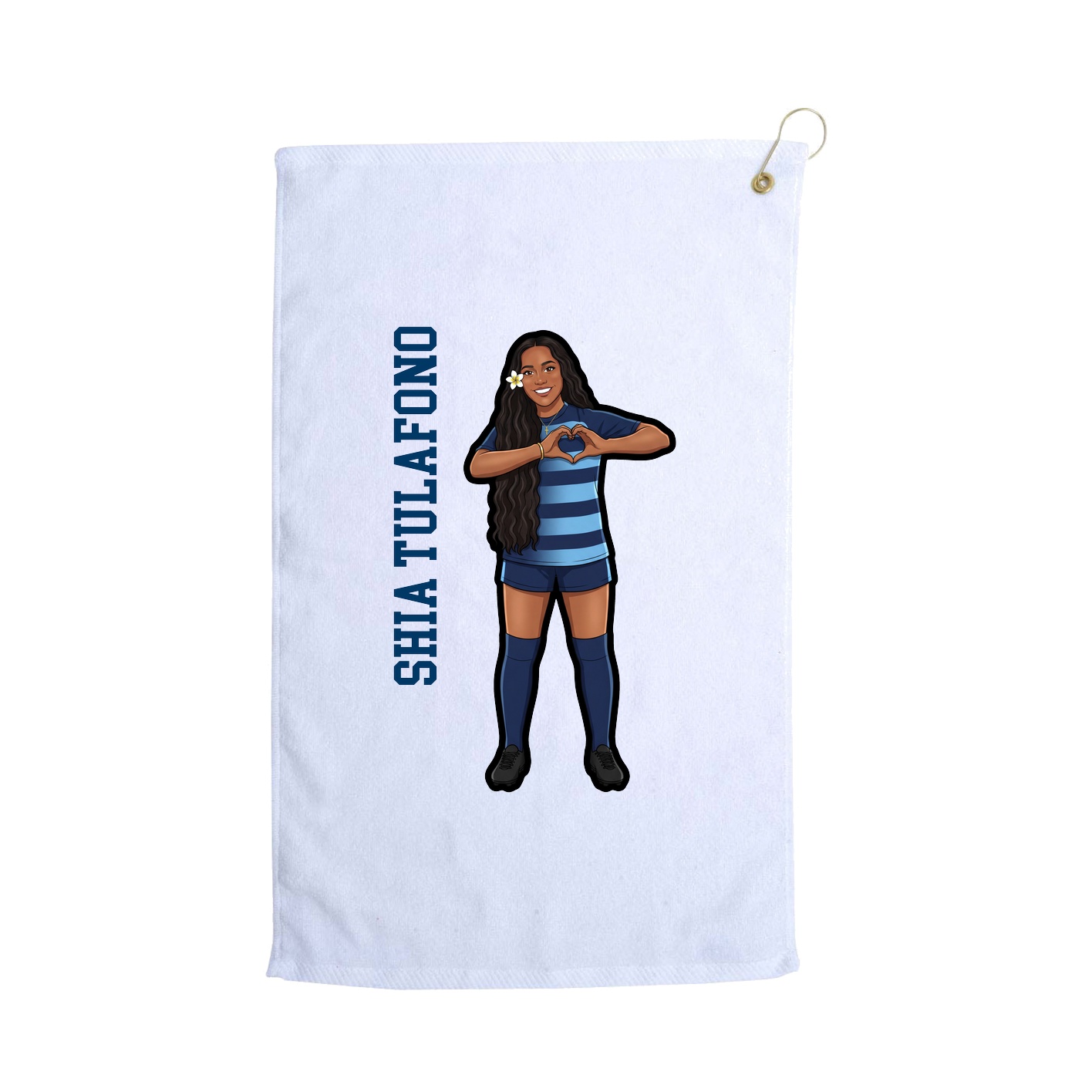 Golf Towel — Name Vertical in White