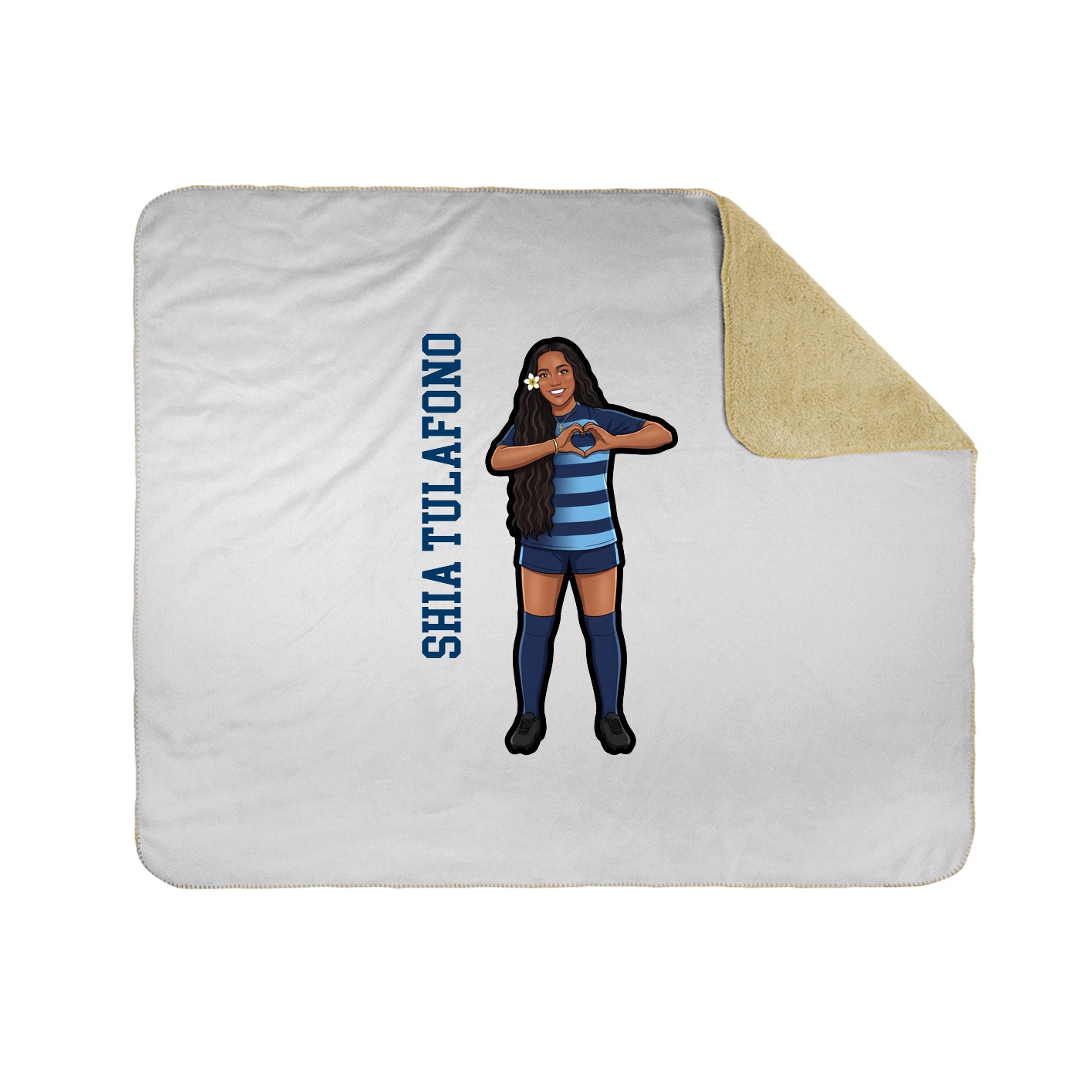 Throw Blanket — Name Vertical in White