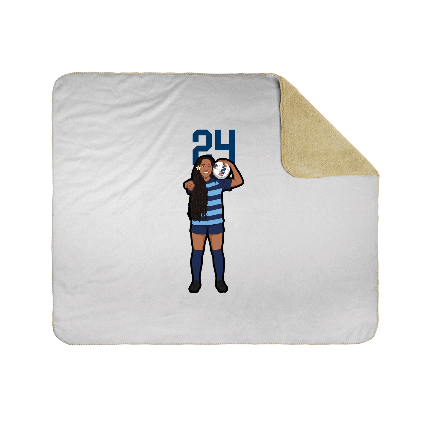 Throw Blanket — Number Top in White