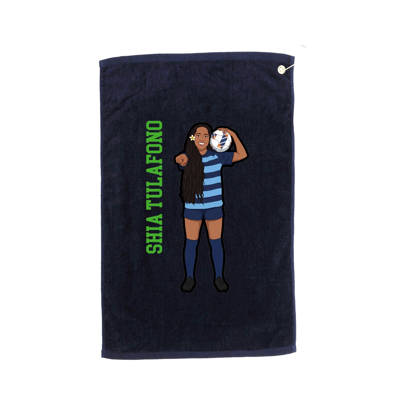 Golf Towel — Name Vertical in Navy