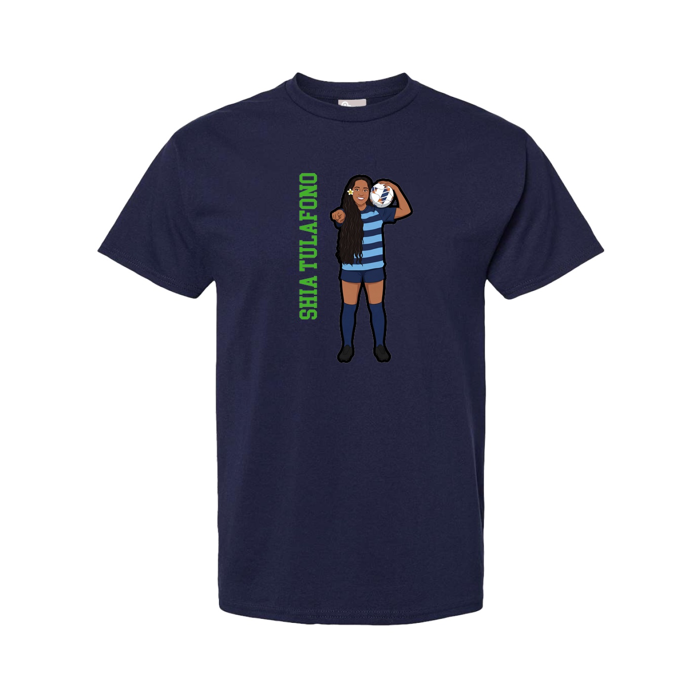 Youth Tee — Name Vertical in Navy