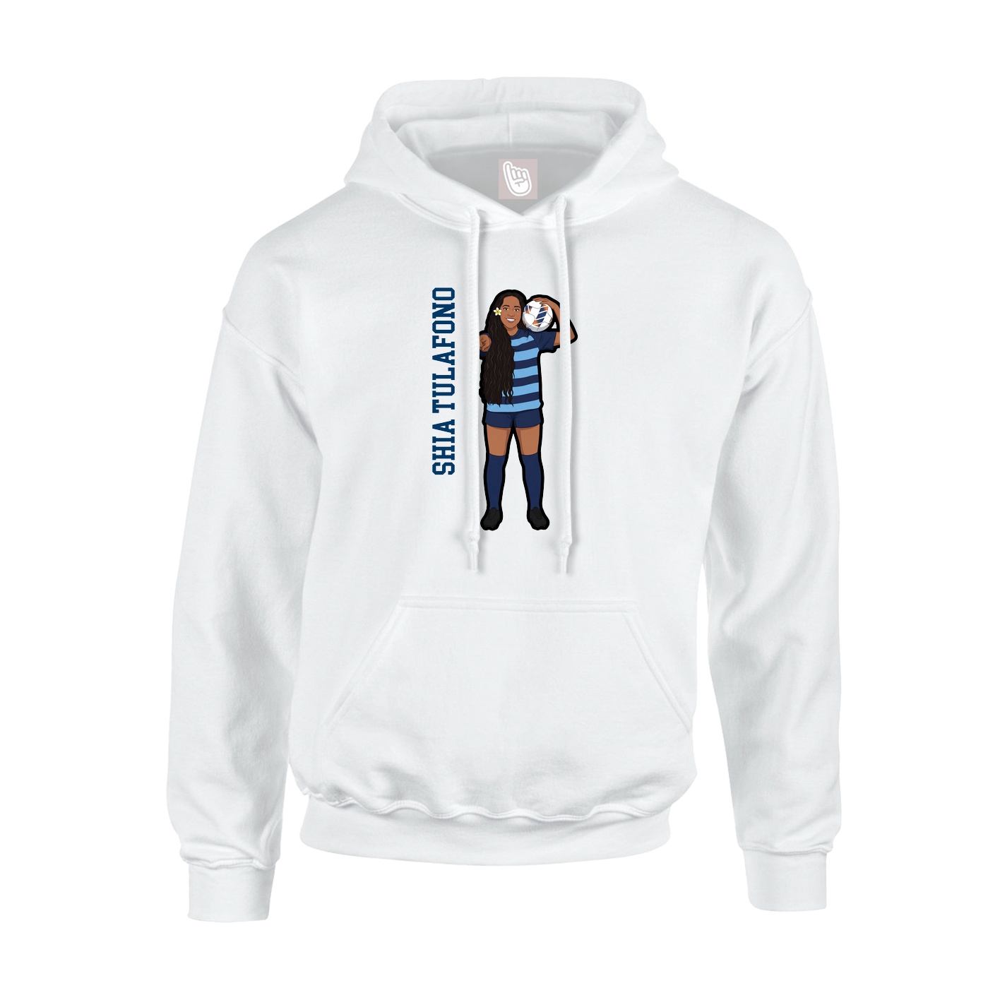 Hoodie — Name Vertical in White