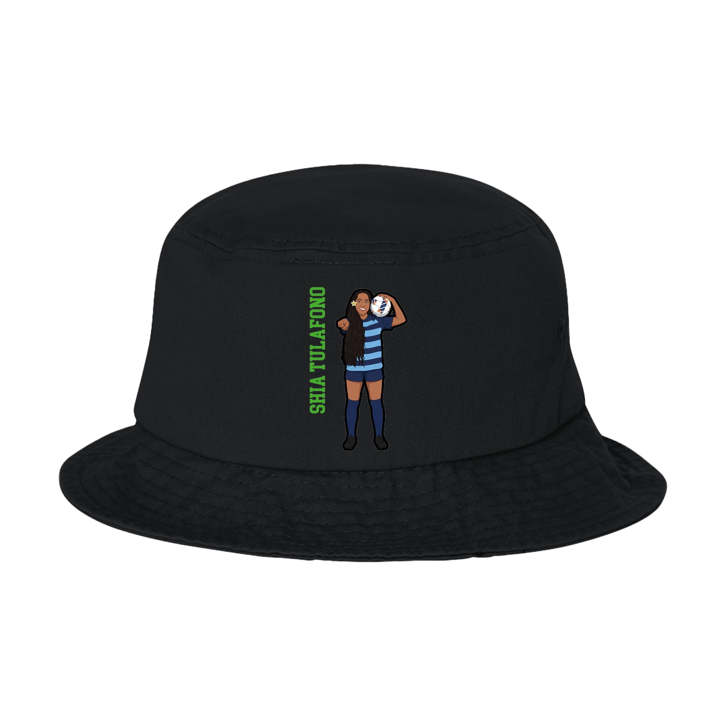 Bucket Cap — Name Vertical in Black