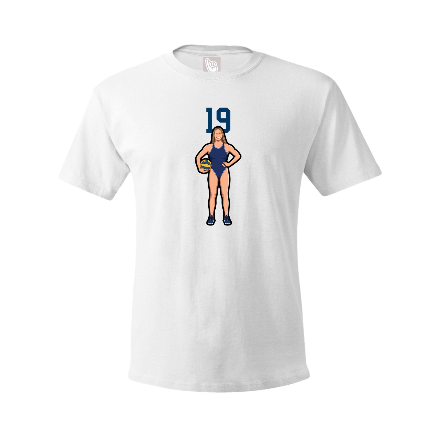 Youth Tee — Number Top in White