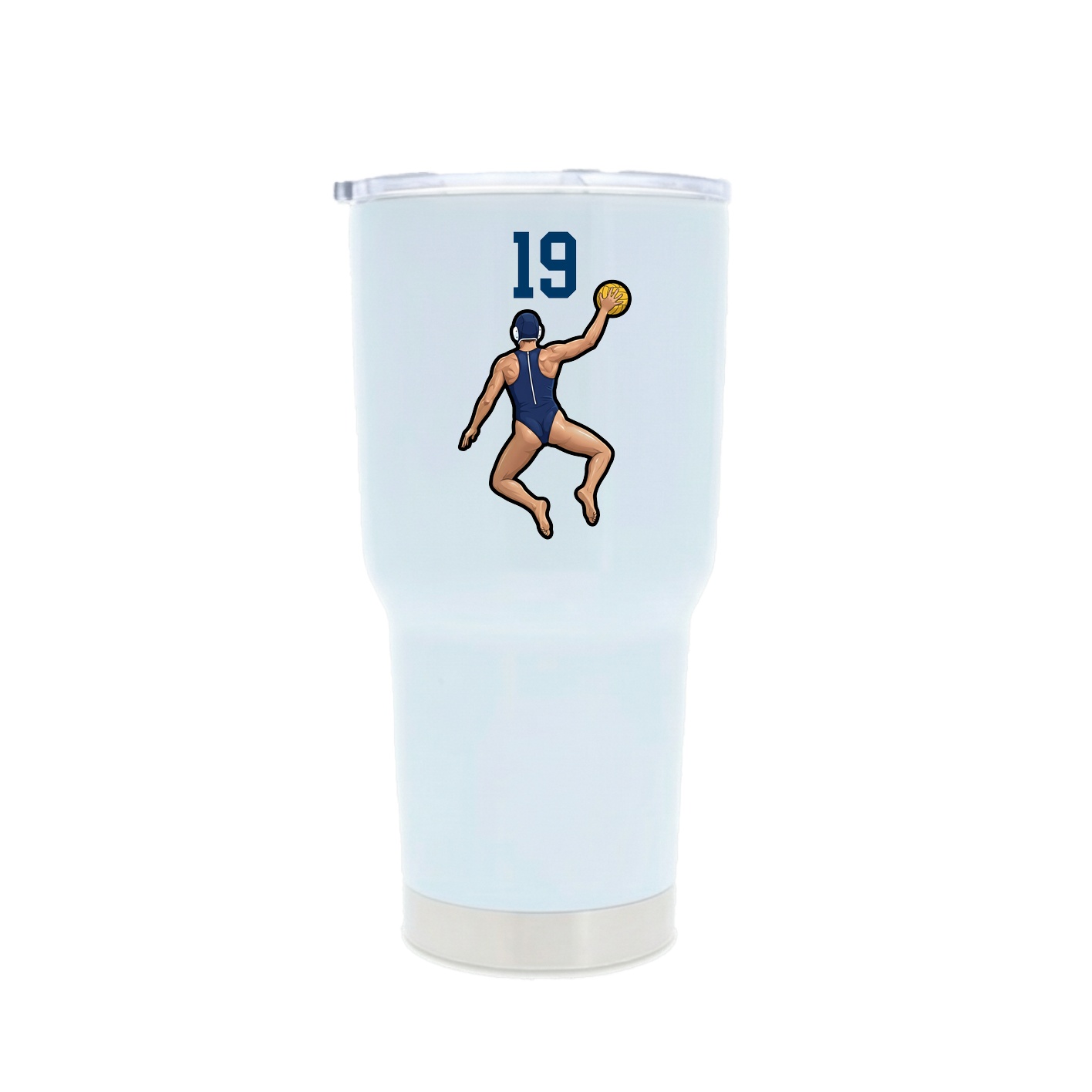 30oz Stainless Steel Tumbler — Number Top in White