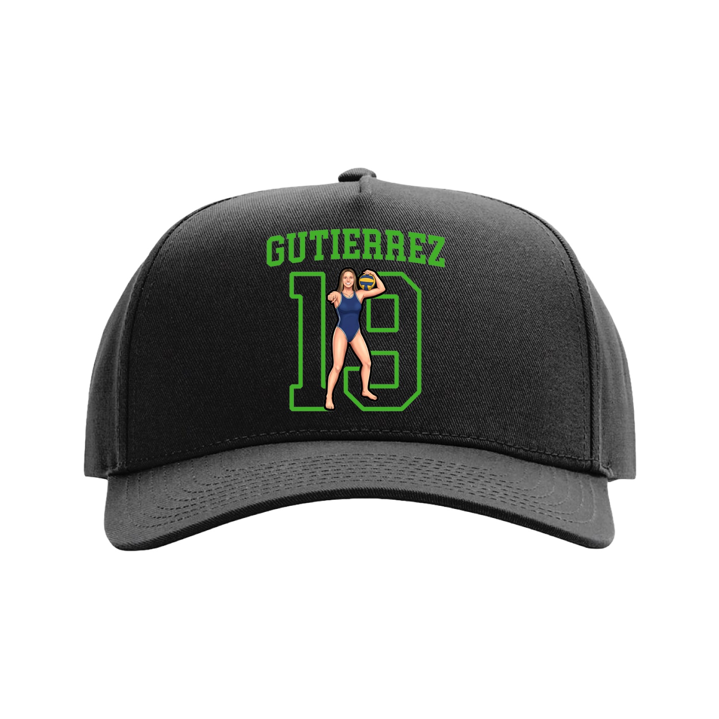 Full Fabric Five-Panel Champ Cap — Shirsey in Black