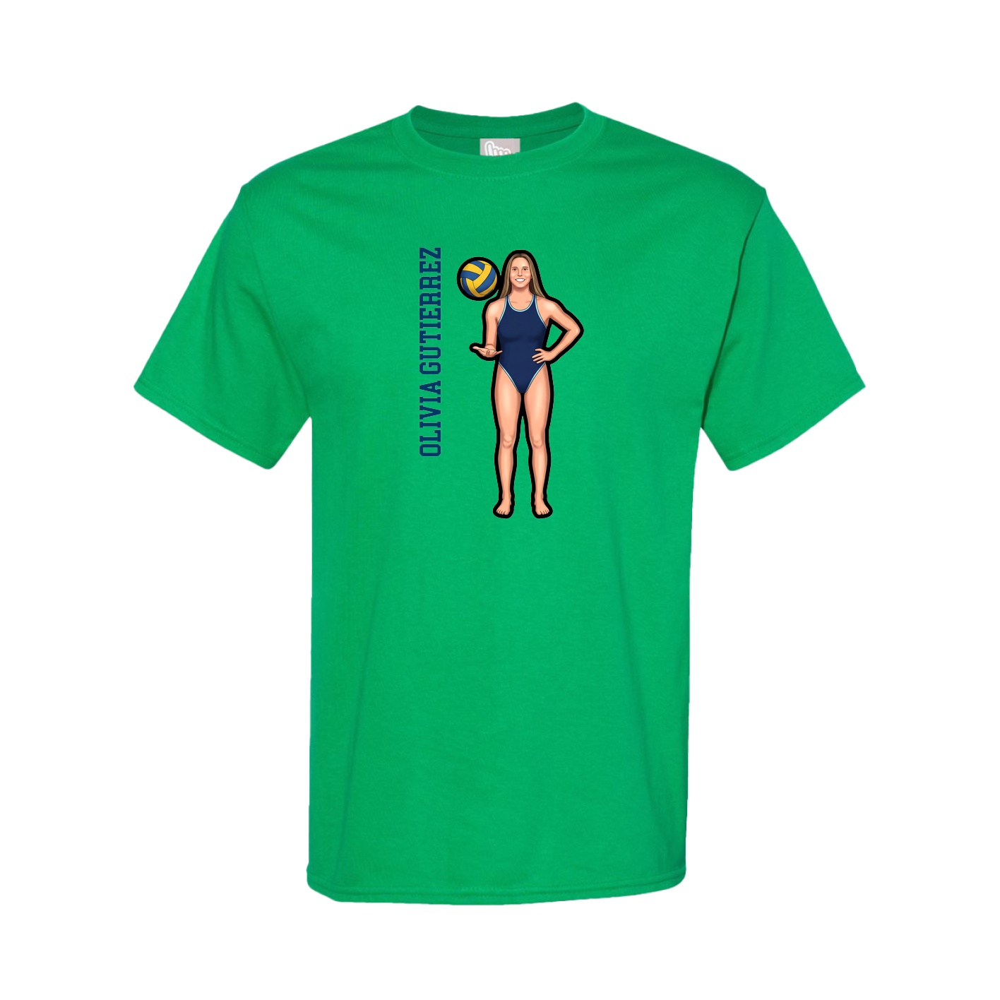 Youth Tee — Name Vertical in Green