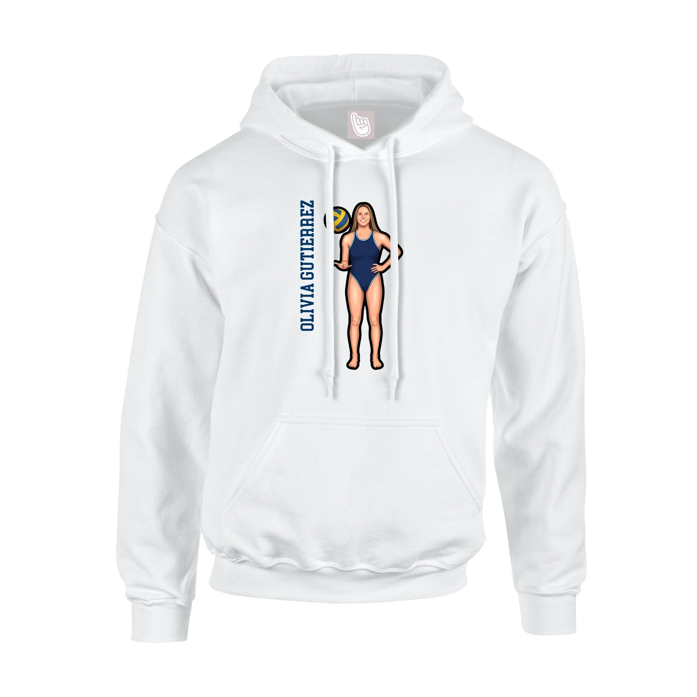 Youth Hoodie — Name Vertical in White