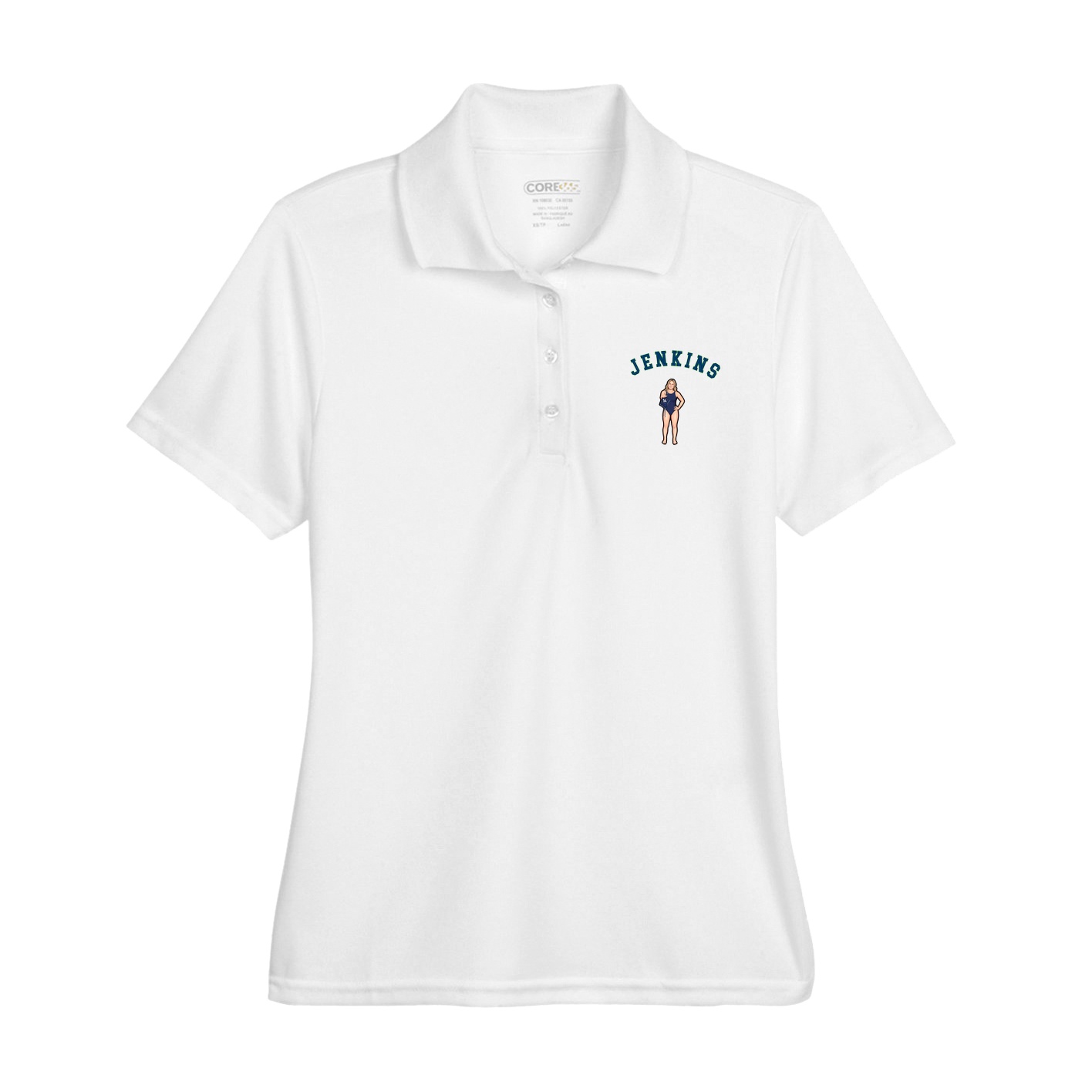 Womens Performance Polo — Shirsey Arch in White