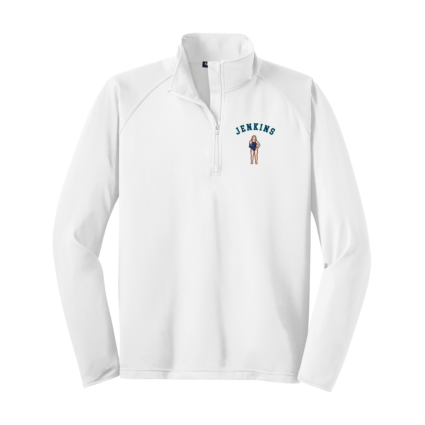 Q-Zip Pullover — Shirsey Arch in White