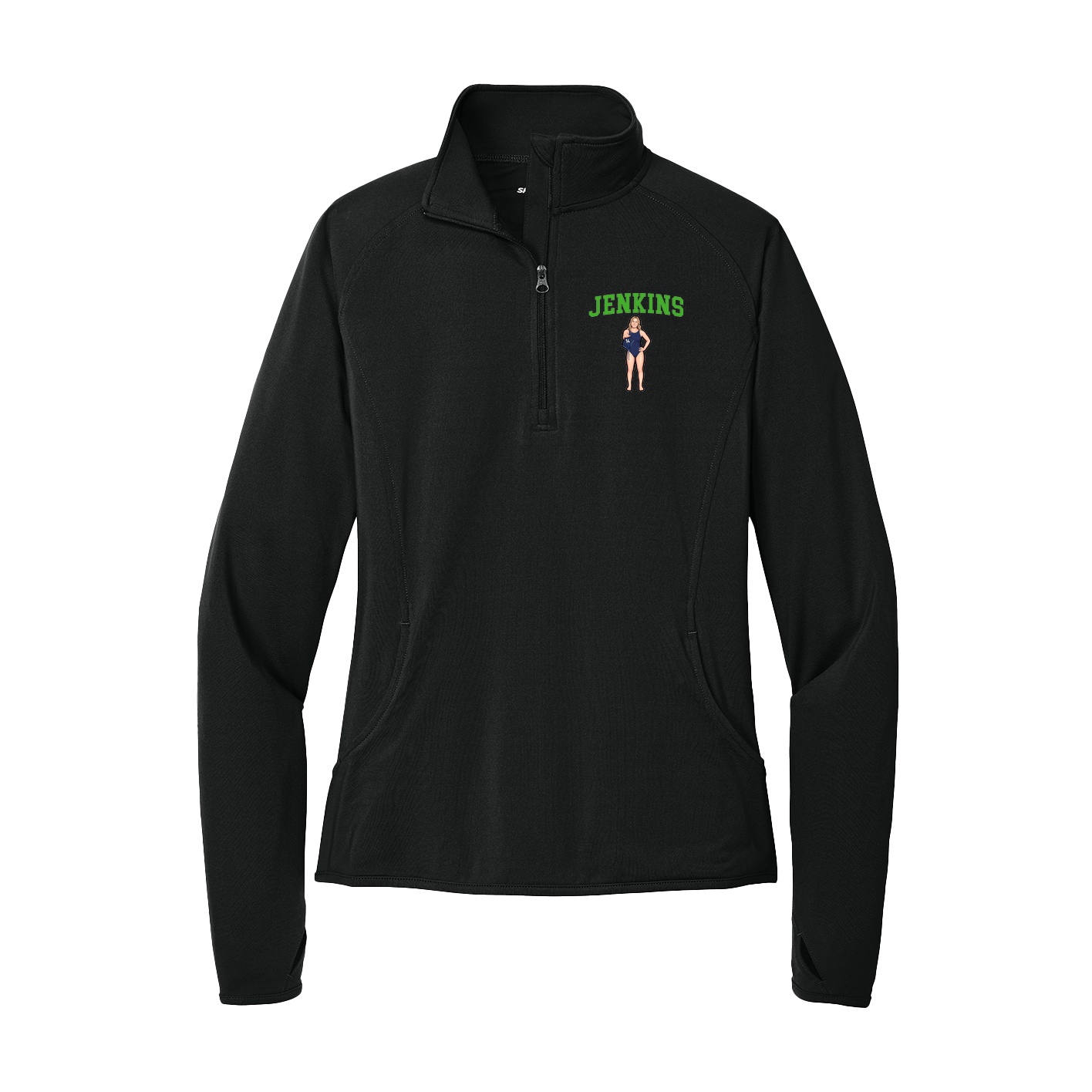 Women's Q-Zip Pullover — Shirsey in Black