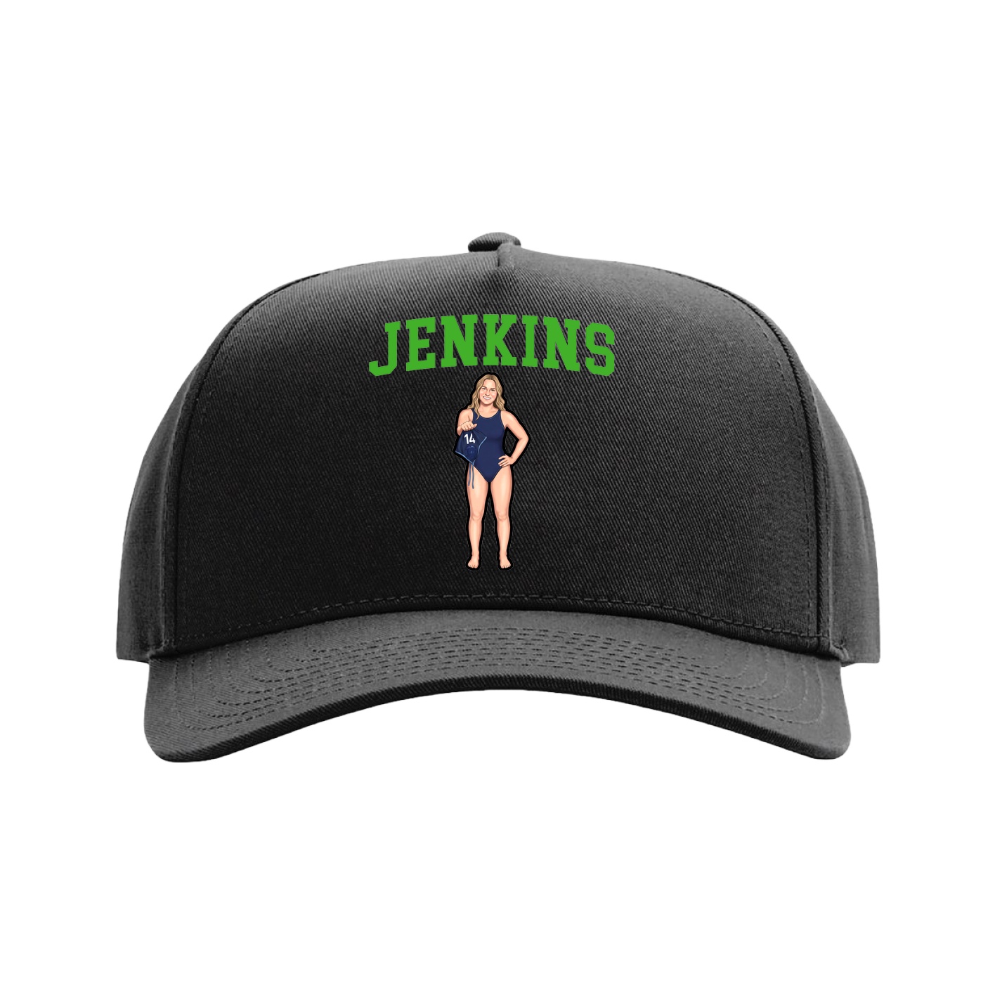 Full Fabric Five-Panel Champ Cap — Shirsey in Black
