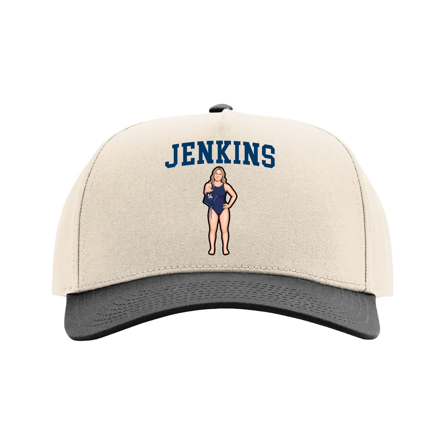Full Fabric Five-Panel Champ Cap — Shirsey in Cream/Black