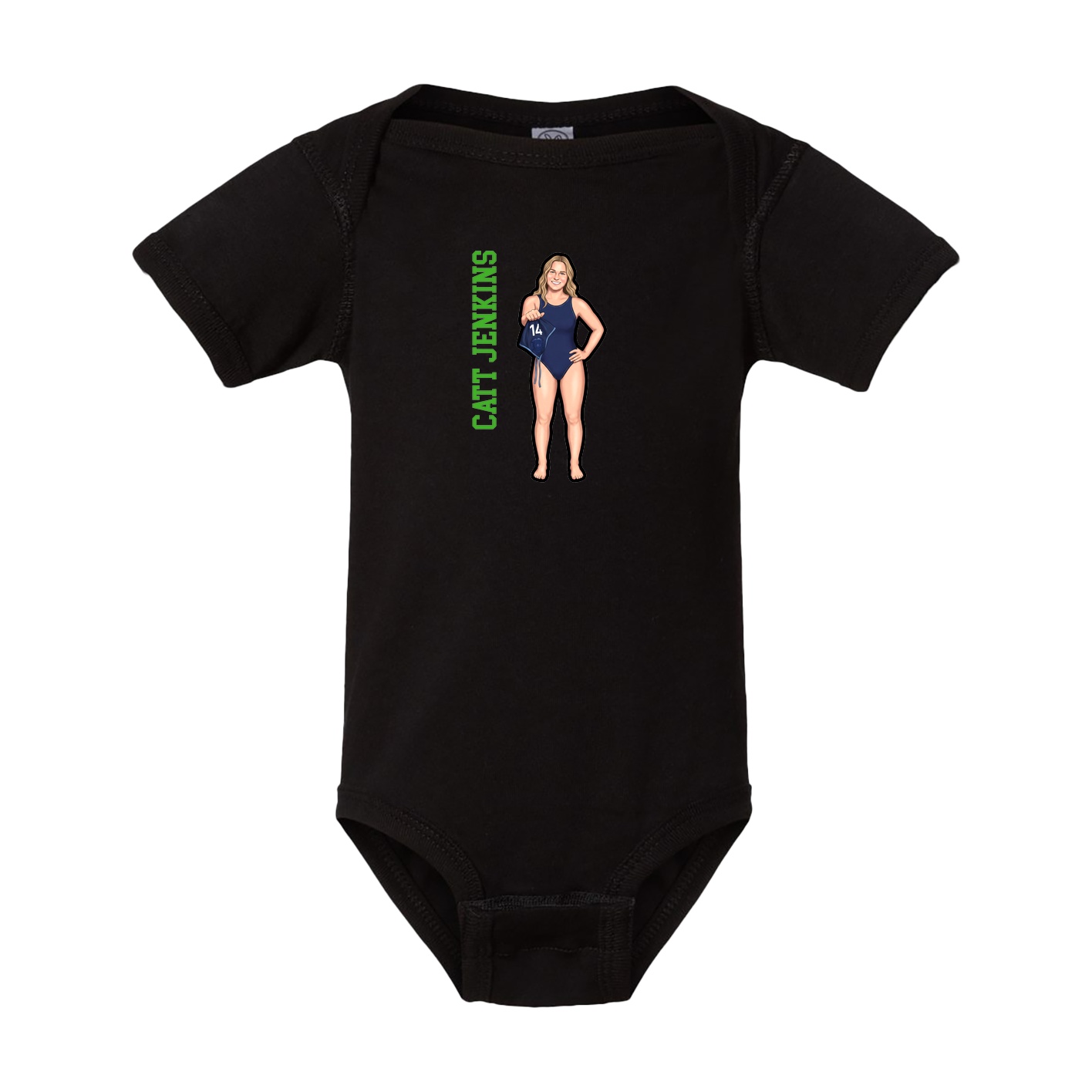 Baby Onesie — Name Vertical in Black