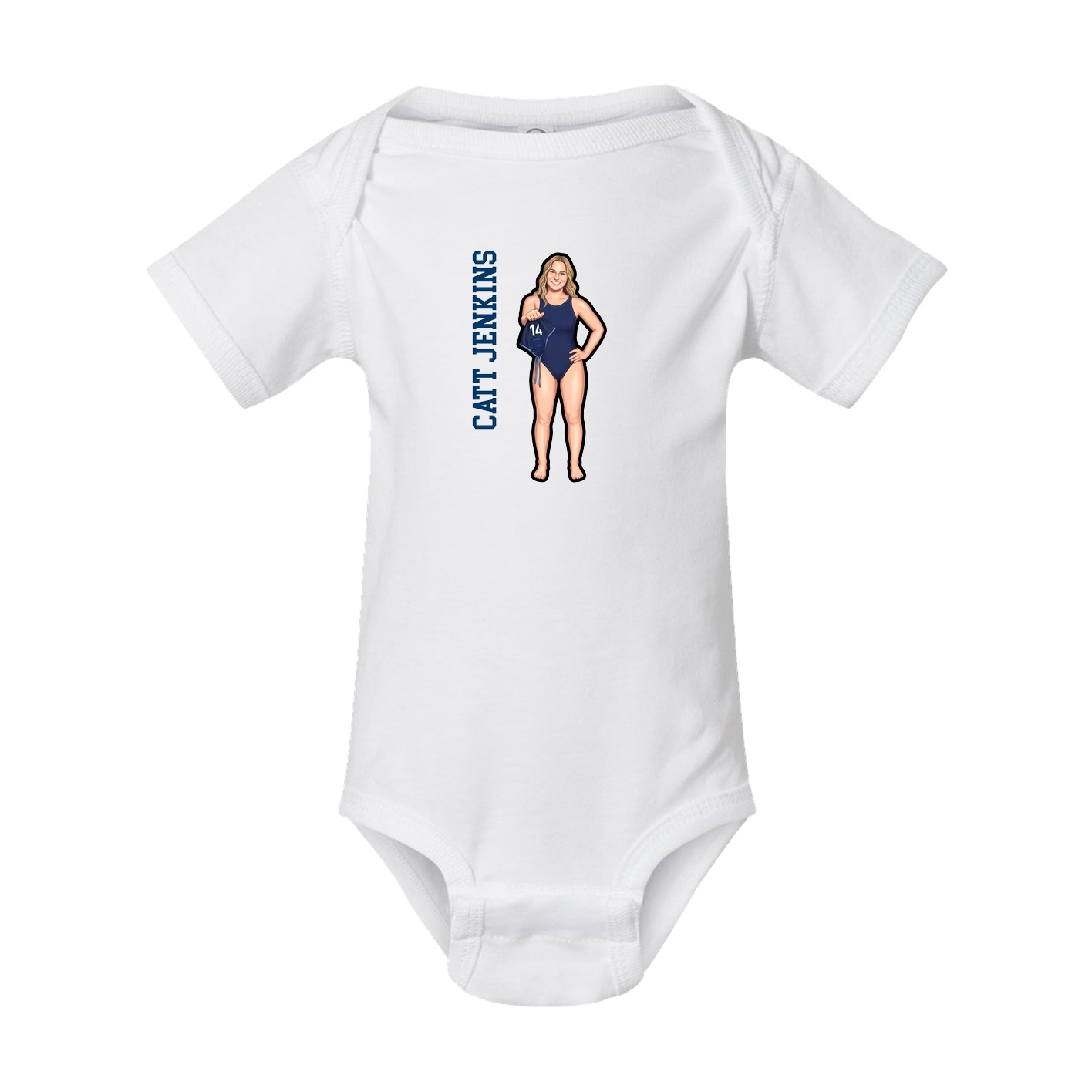 Baby Onesie — Name Vertical in White
